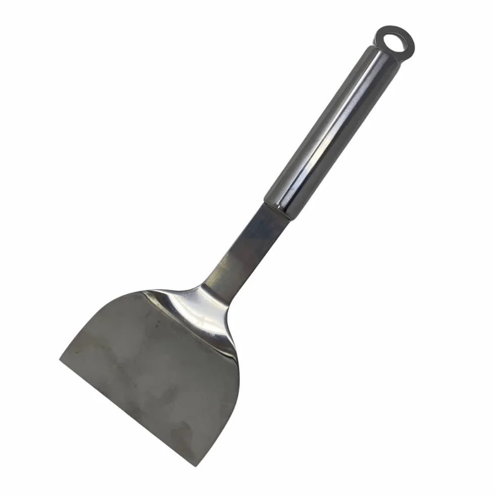 Spatule Inox Manche Ergonomique pour Plancha Barbecue Ustensile Cuisine Résistant
