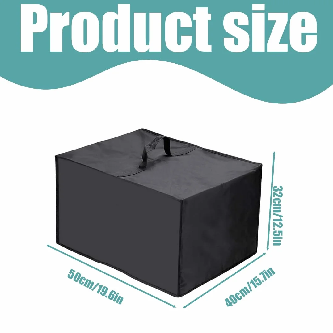 Sac de Rangement Étanche HAZMA pour Coussins Salon de Jardin 50x40x32 cm Noir