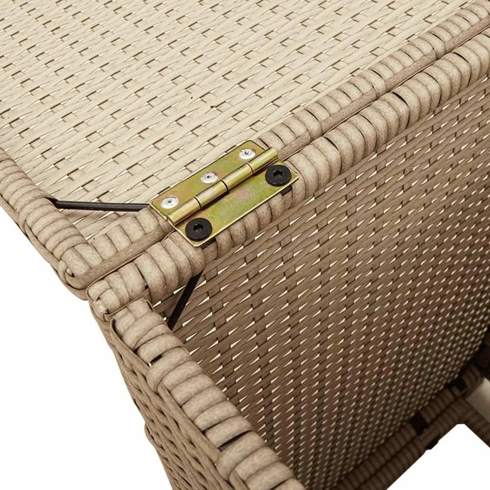 vidaXL Table de Couverture de Bouteille de Propane, Boîte de Rangement, Support de Jardin, Beige Résine Tressée
