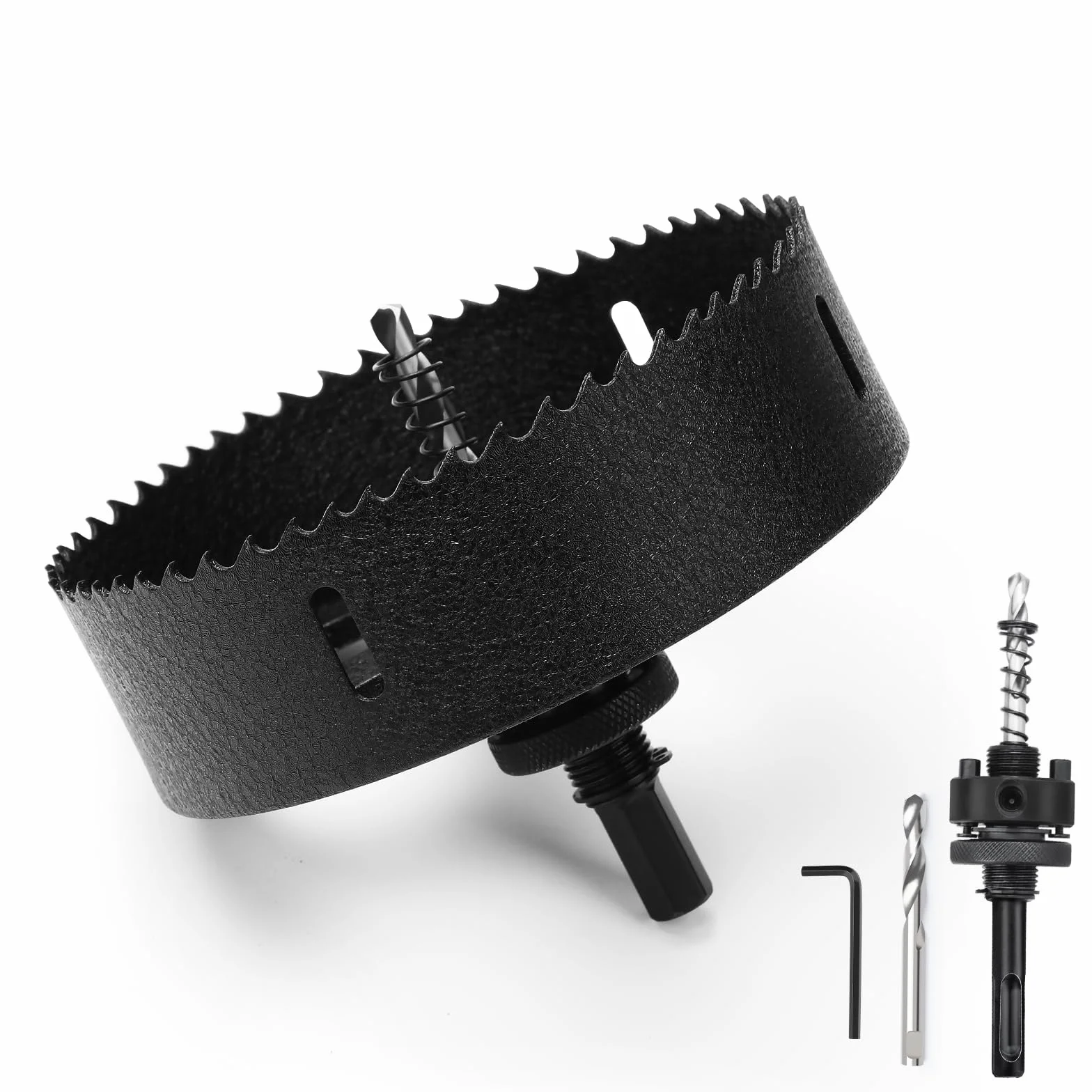 Scies cloche de 150 mm, bimétallique avec fixation SDS-plus et queue hexagonale, couronne pour bois, rigips, métaux fins, plastique