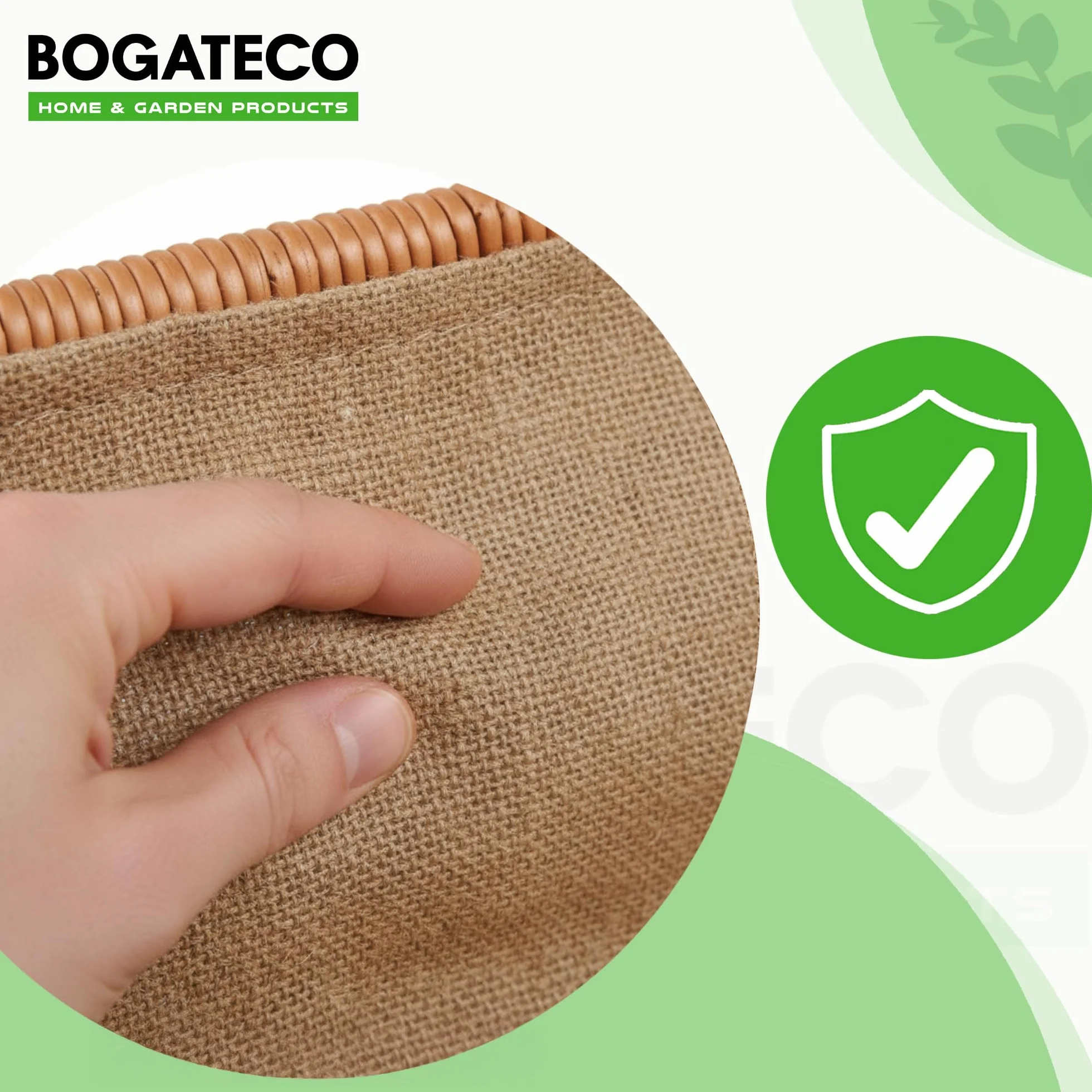 BOGATECO Panier en osier 60 x 45 x 30 cm - Grand panier à bois avec renfort