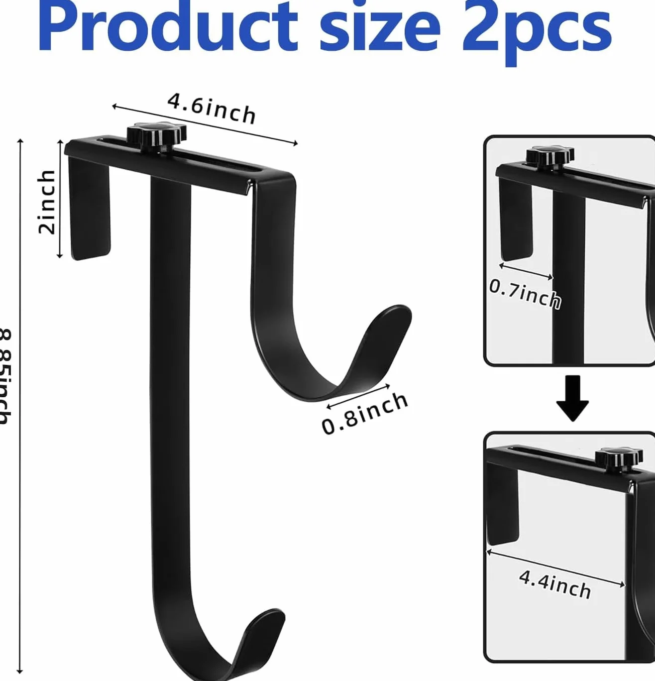 Lot de 2 supports d'épuisette crochet réglable piscine poteaux - Double support accessoire piscine
