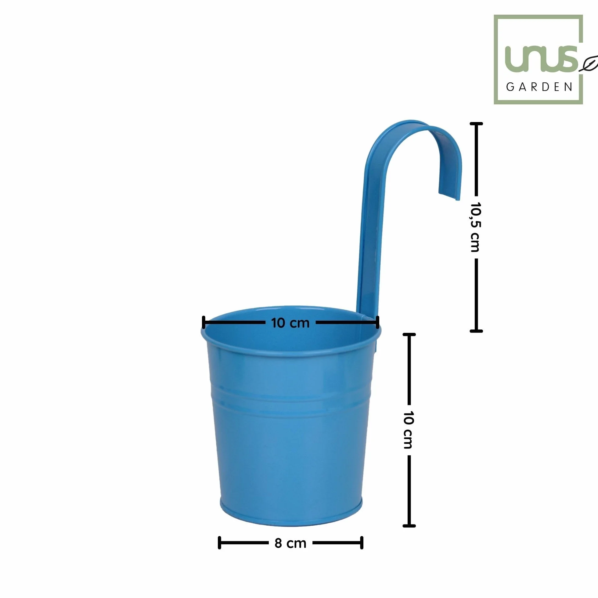 UNUS Lot de 10 pots de fleurs suspendus métal ⌀10 cm avec poignée amovible