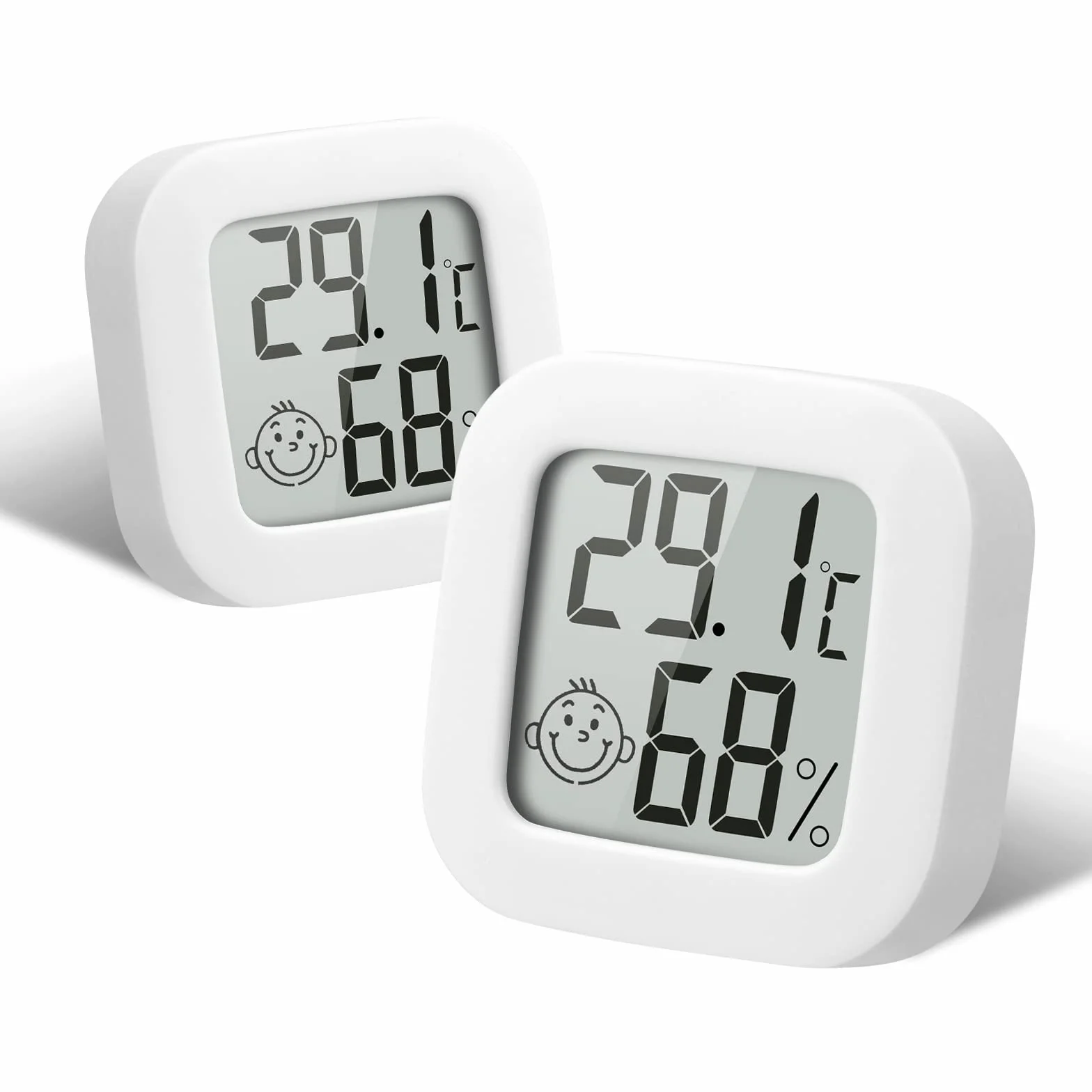 Flintronic Thermomètre Hygromètre Intérieur 2PCS, Mini Digital Haute Précision Moniteur Température Humidité
