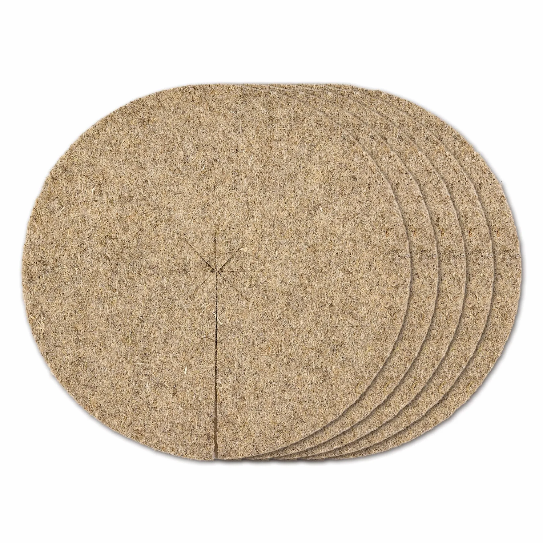 Lot 5 Disques de Paillage Naturel 30cm Feutre de Chanvre 600 g/m² Protection Mauvaises Herbes Marron