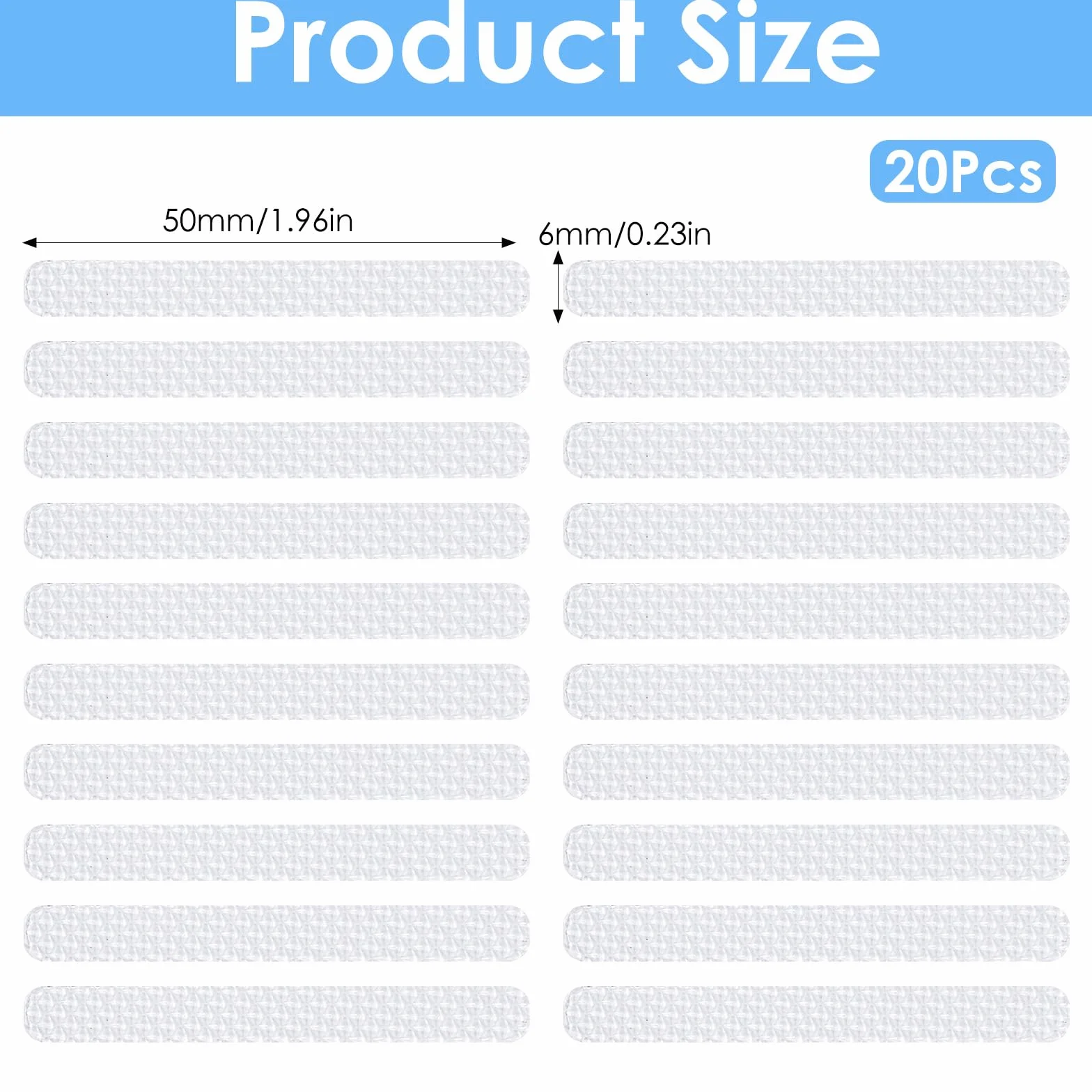 Xinjoduz Lot de 20 bandes adhésives antidérapantes en silicone transparent pour téléphone portable