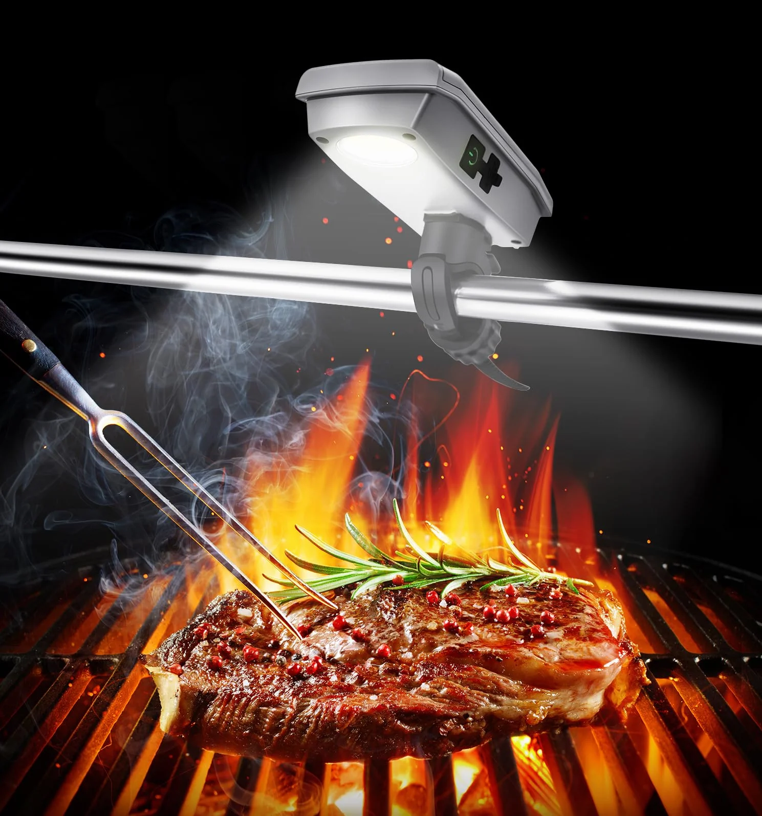 Lampe solaire barbecue Blackstone Weber Grill USB-C rechargeable solaire 360° allumage arrêt automatique
