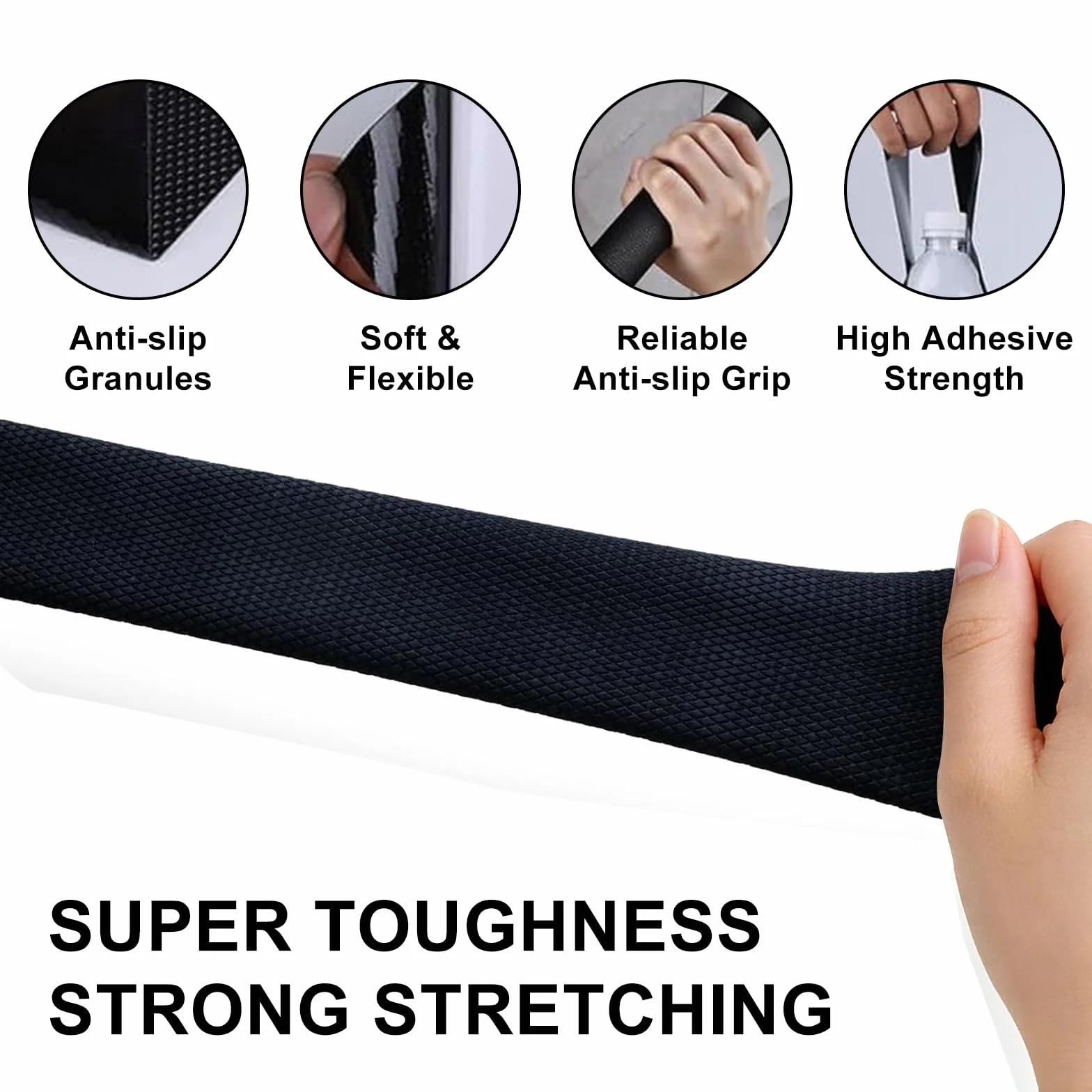 FARYODI Ruban adhésif antidérapant en caoutchouc 5 cm x 5 m avec fonction auto-adhésive imperméable avec adhésif texturé pour outils de bricolage et gadgets