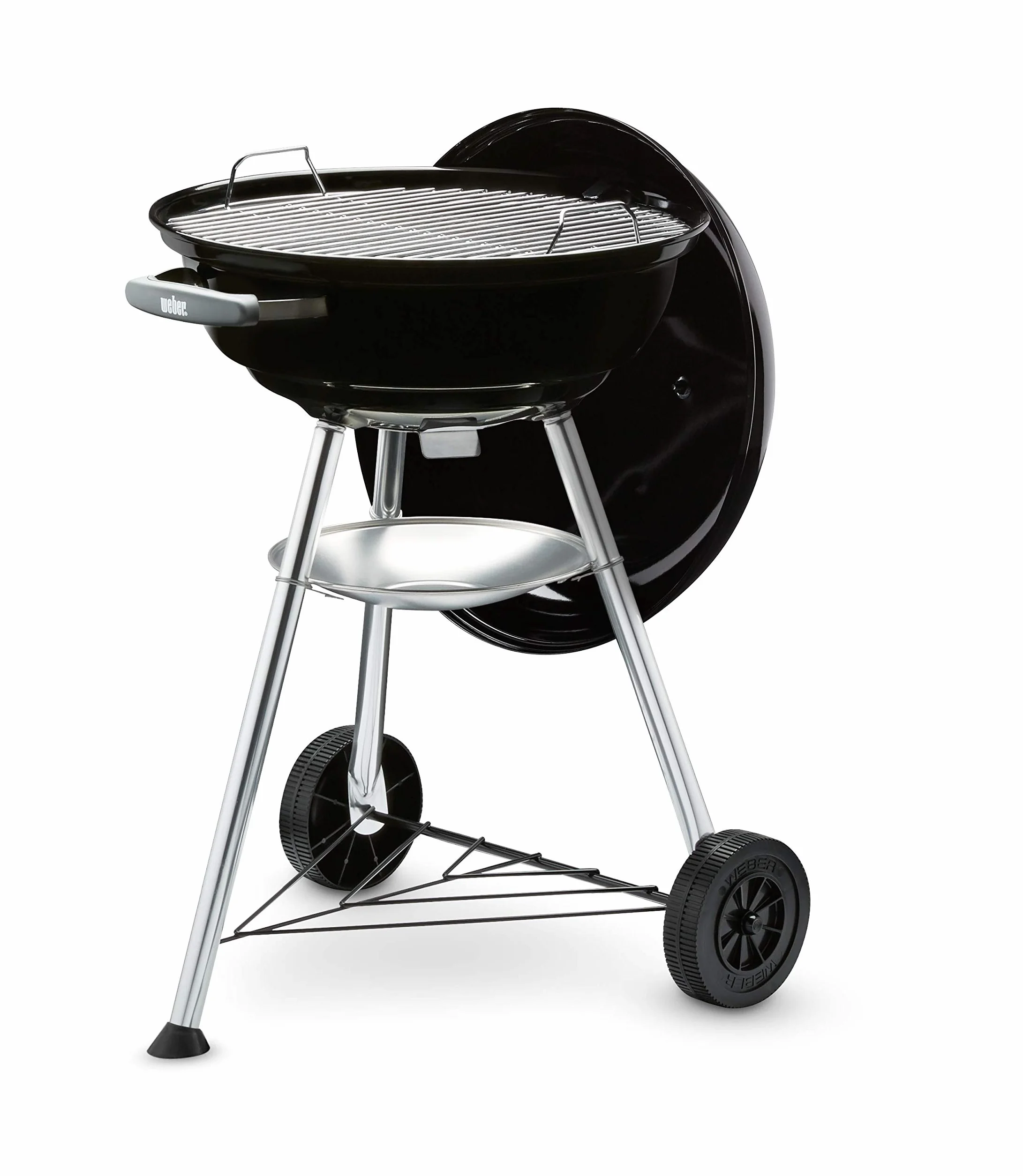 Weber Compact Kettle barbecue à charbon 47 cm, support et roues, noir