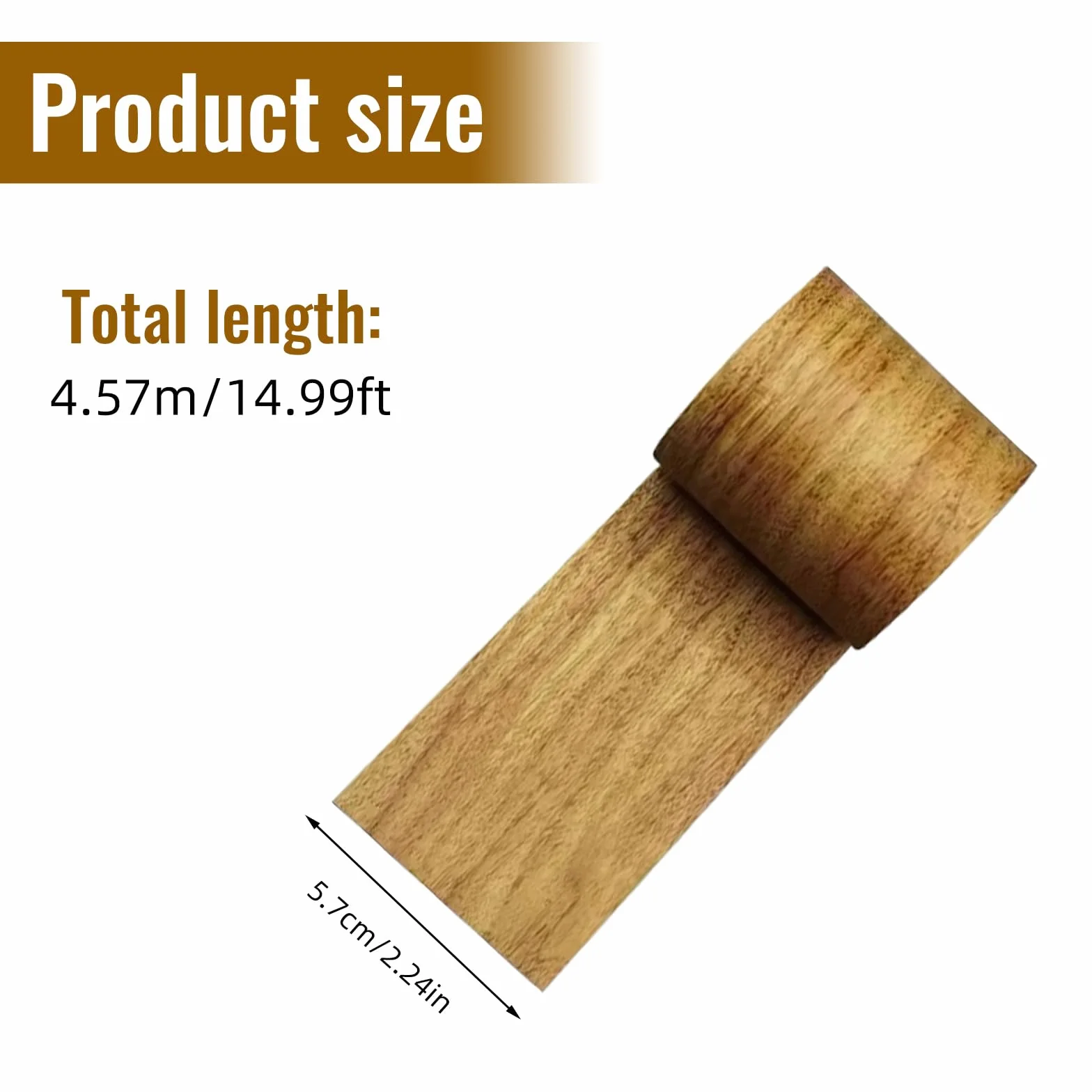 Ruban adhésif aspect bois, 5,37 cm (l) x 4,57 m (L) - Film adhésif aspect bois PE+ chêne rustique pour plinthes souples, portes, bordures, murs, papiers peints, meubles (1, C)