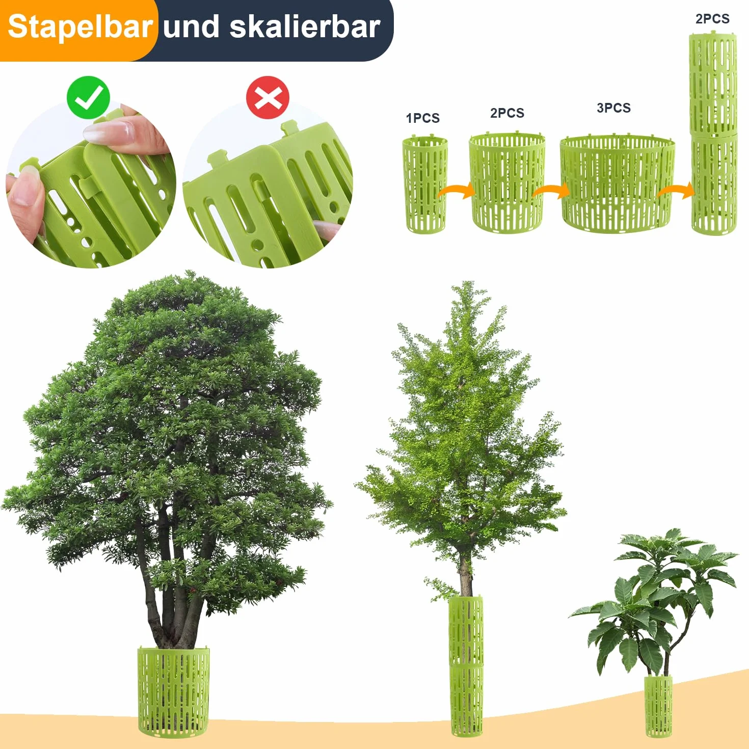 Protections pour Tronc d'arbre 20x30cm 8Pcs Taille Réglable avec Trous d'Aération Anti-Rongeurs