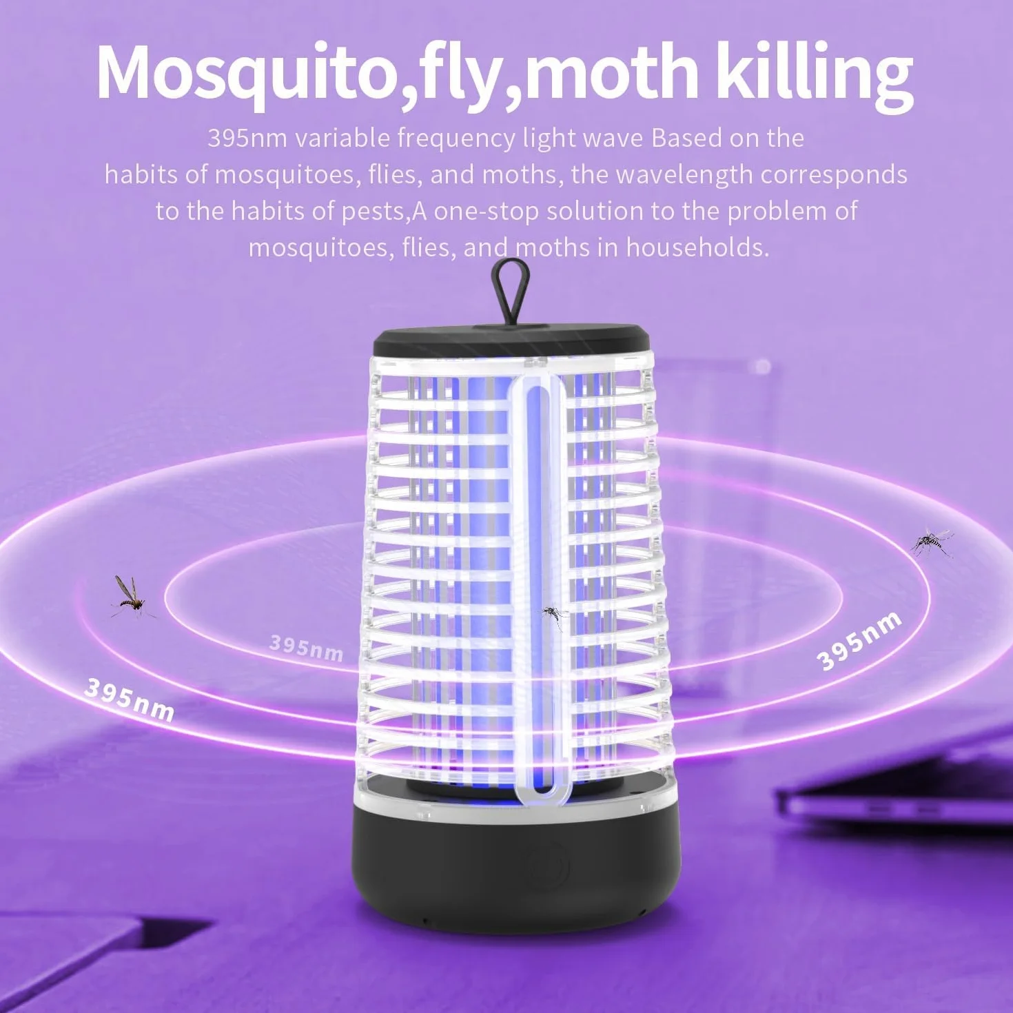 Zapper Électrique Lampe Anti Moustique intérieur/extérieur, Insect Fly Zapper, 4 piège étanche pour Insectes Volants