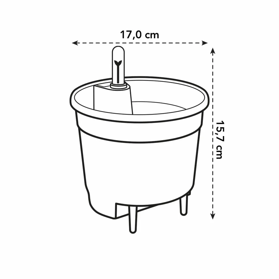 Elho Self-Watering Insert 17 - Accessoires pour Intérieur - Plastique Recyclé - Ø 17.0 x H 15.7 cm - Noir