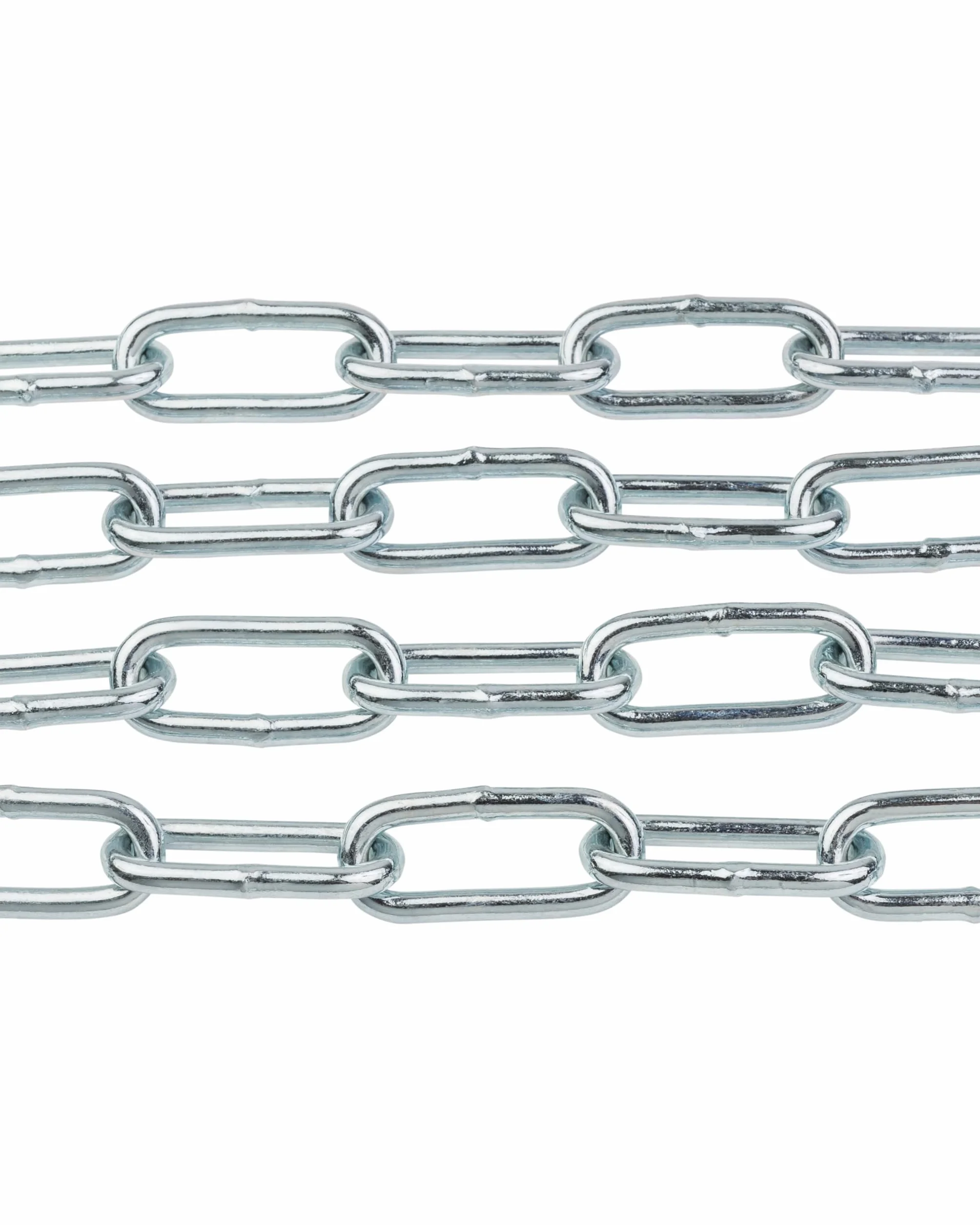 Dörner + Helmer Chaîne en acier rond, épaisseur 5 mm, longueur 2 m, acier galvanisé, maillons longs, capacité de charge 125 kg, argent