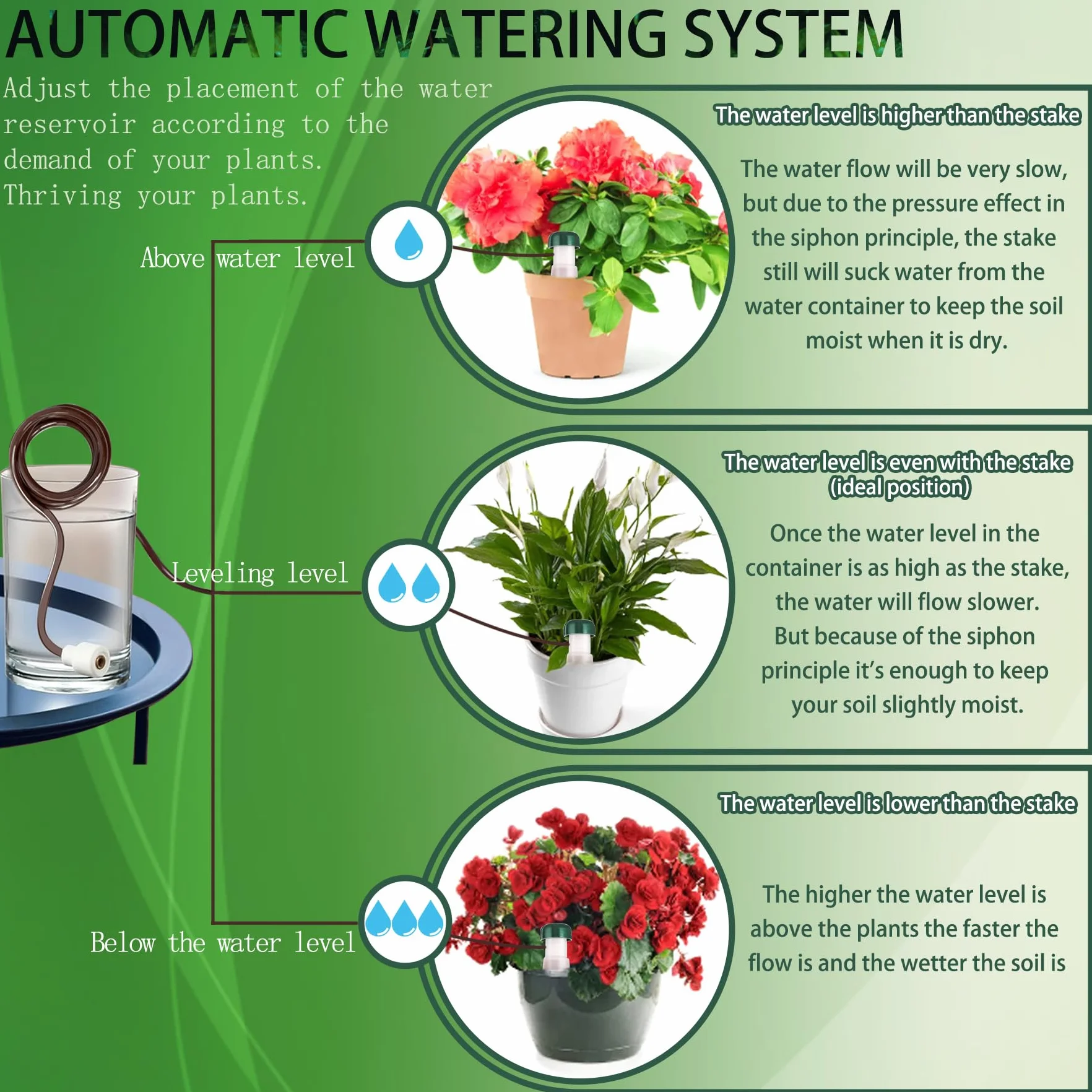 YeahBoom Appareil d'Auto-Arrosage 6 Pièces Arrosage Automatique Jardin Distributeur Eau Plante Intérieur