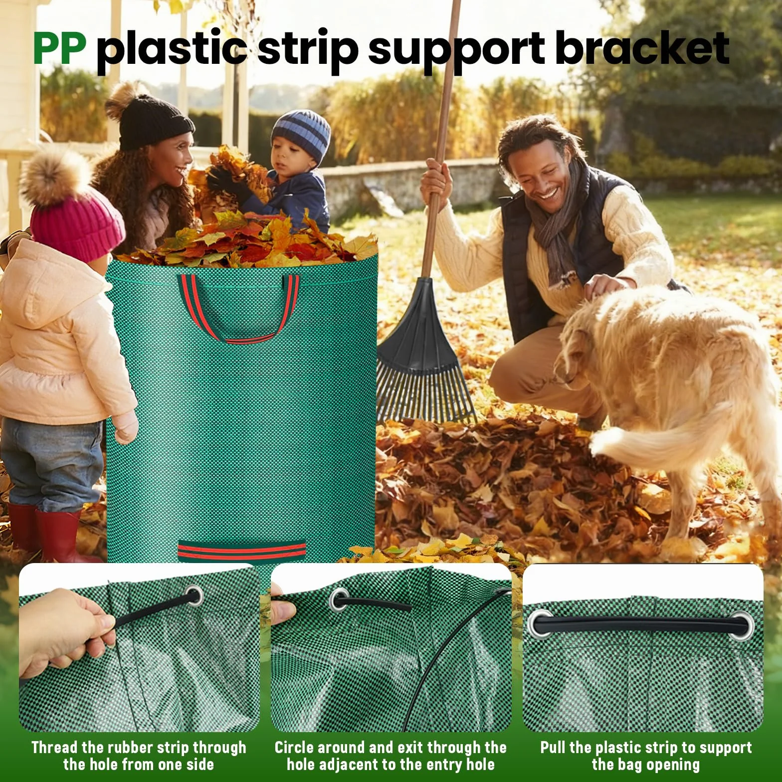 Sac Dechets Verts Resistant Lot de 2 Jardin Vegetaux avec Couvercle Poignées (500×2)