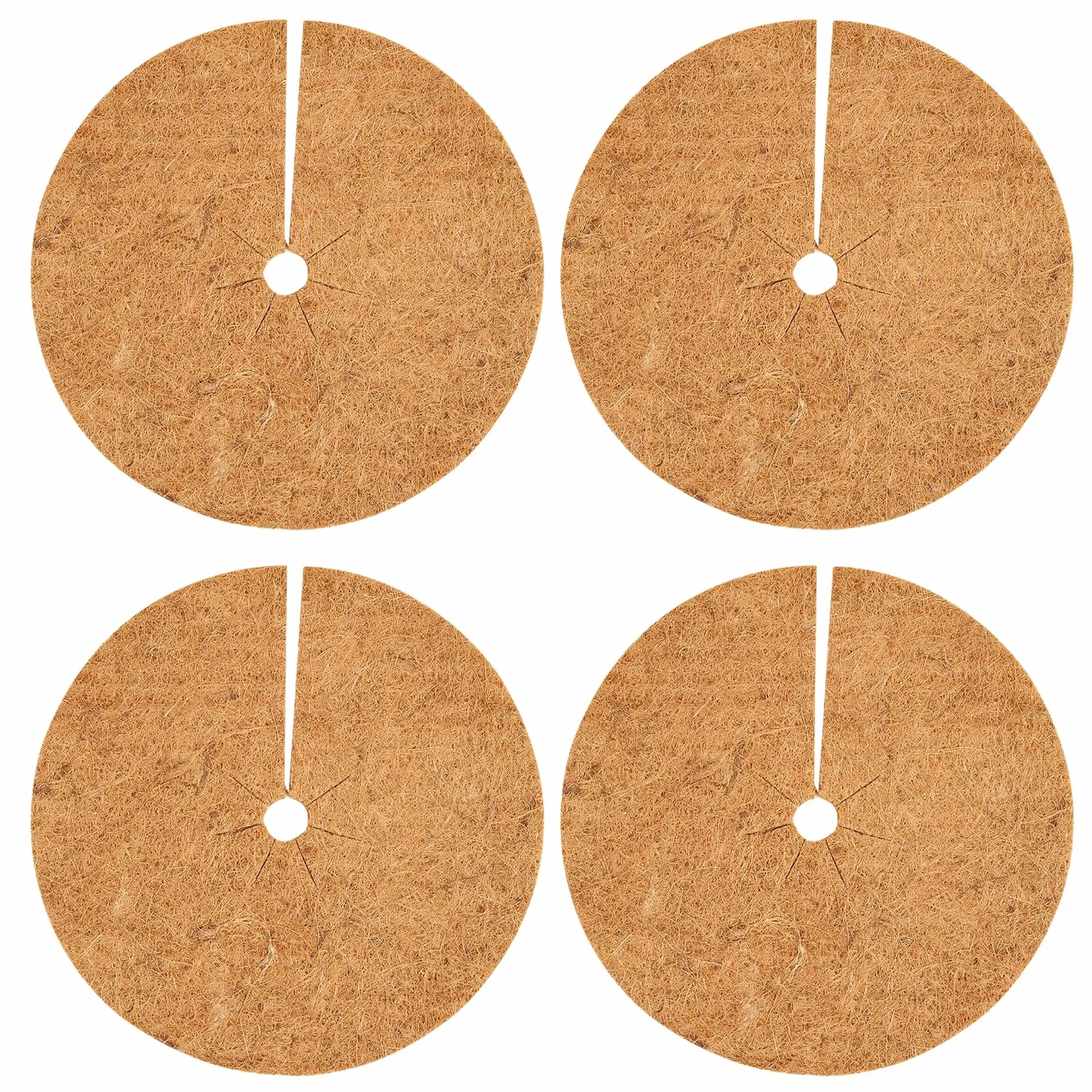 Lot de 4 housses de protection en noix de coco 20 cm pour pots de fleurs antigel extérieur