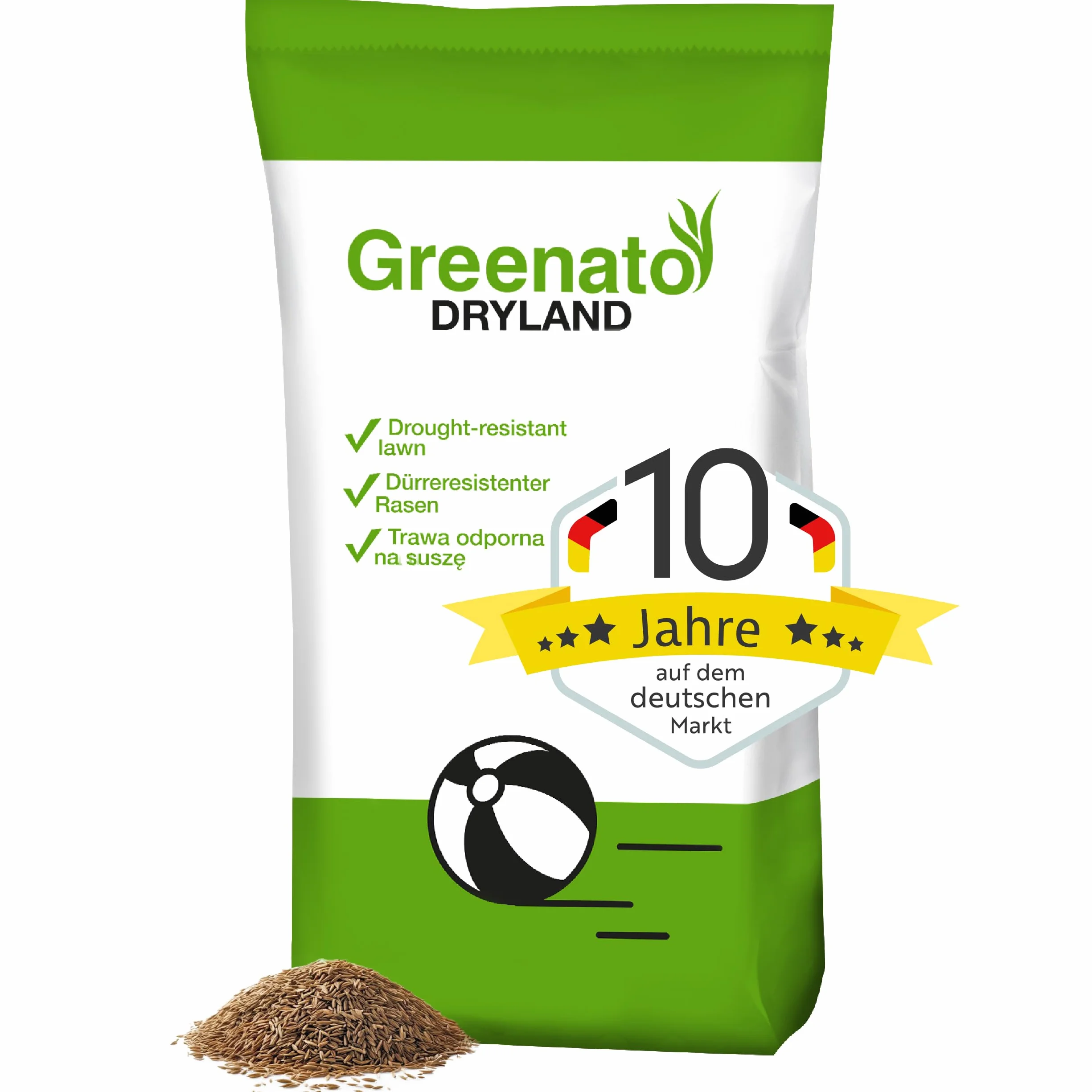 Greenato Dryland Graines de gazon résistant à la sécheresse 30kg