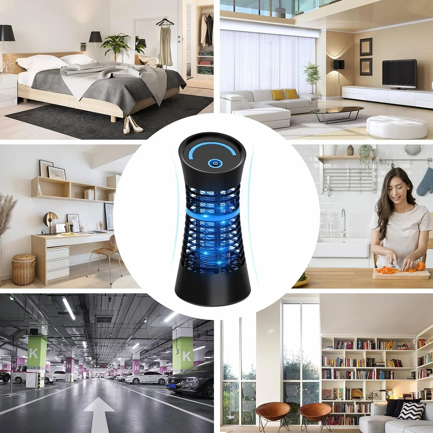 Lampe Anti Moustique Électrique 30m², Piège à Insectes Volants Intérieur