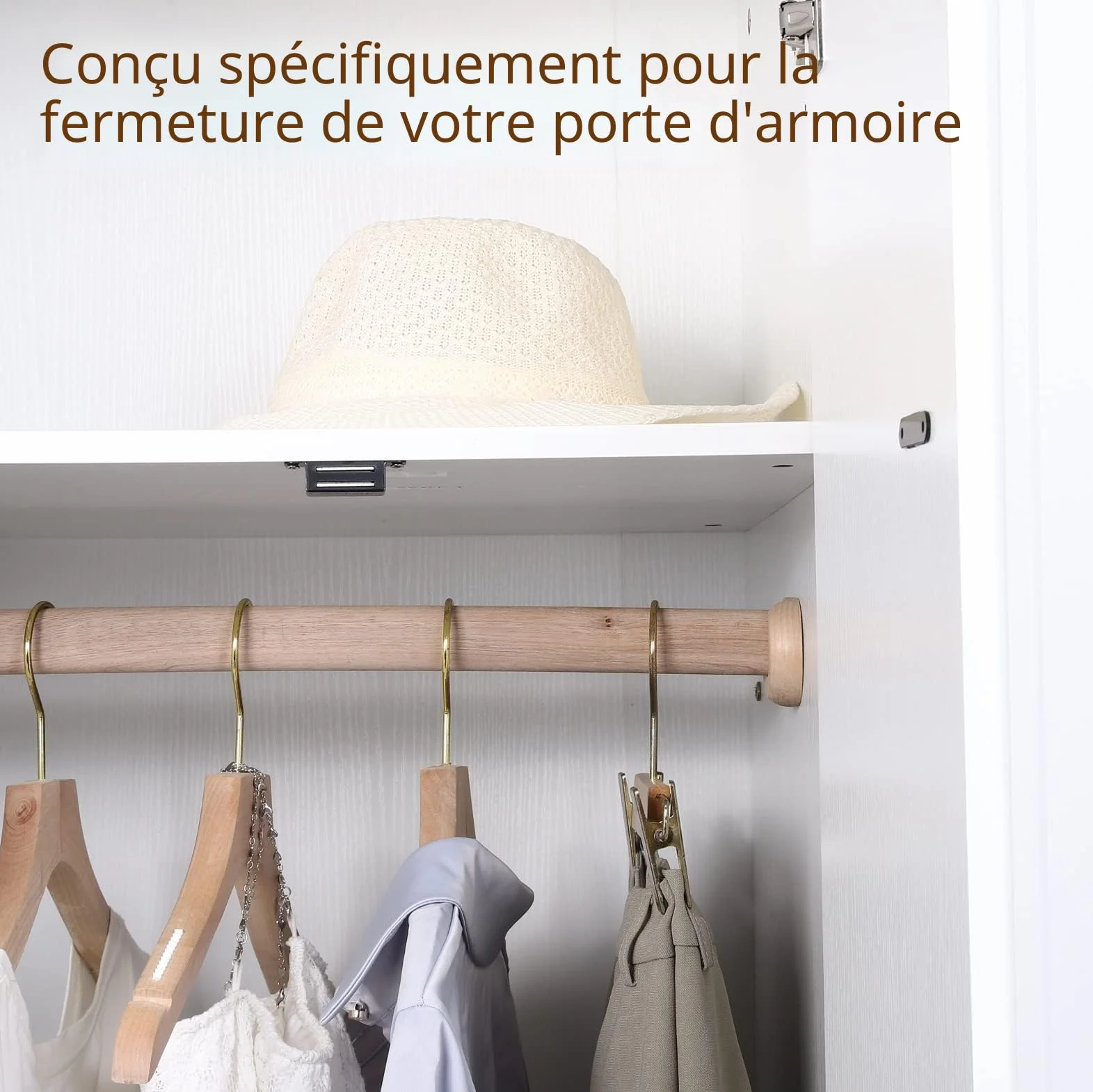 Mousike Aimants d'armoire 15KG Loquet de porte magnétique en acier inoxydable pour armoire de cuisine Loquet de tiroir de porte d'armoire (Paquet de 4)