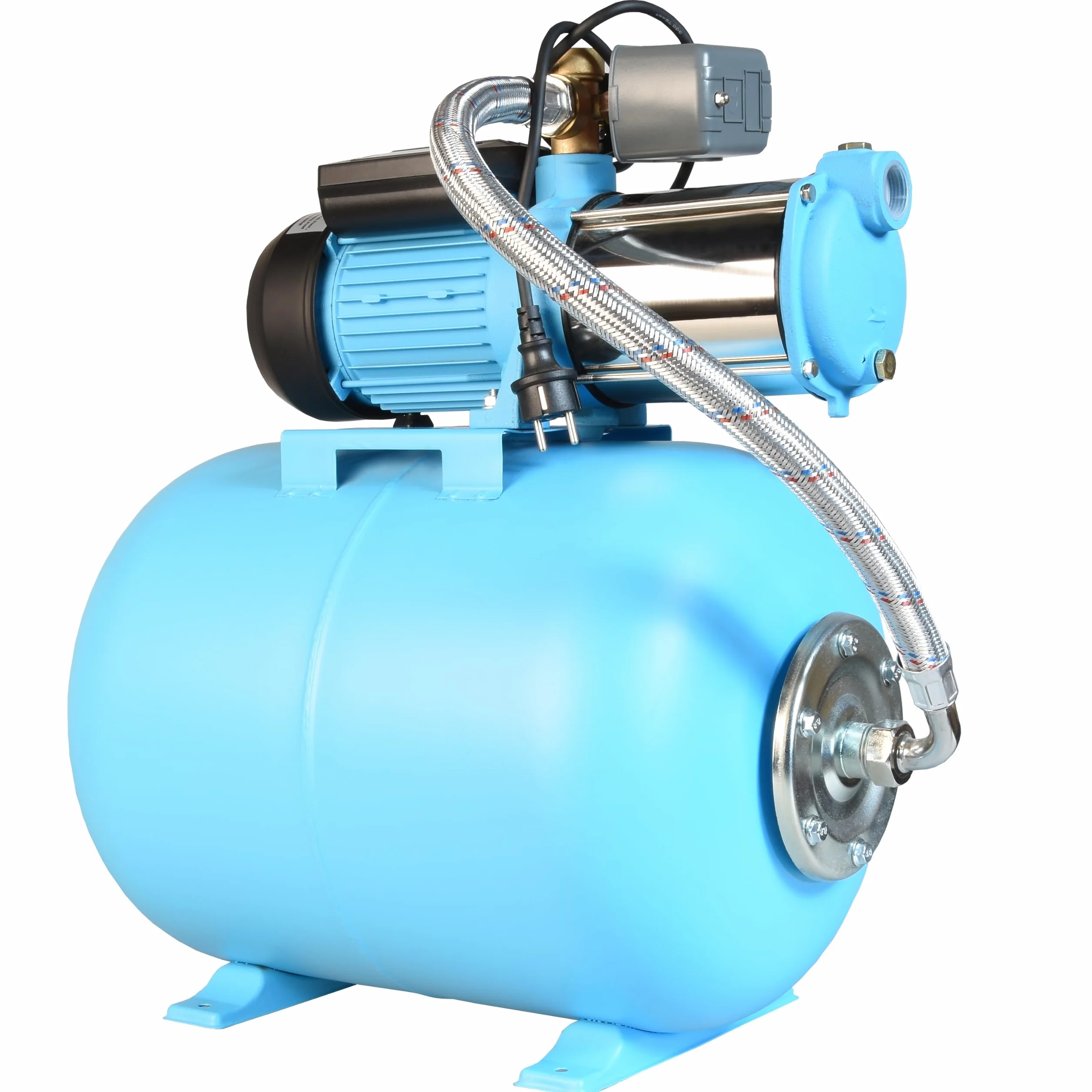 Pompe à Eau MAX-H 1300 avec Réservoir 50L - Pompe d’arrosage de Jardin (1300 W, 6000 l/h, hauteur max. 55 m) - Groupe de Surpression Set - Réservoir à Vessie Sous Pression 50 L - pour Eaux Claires