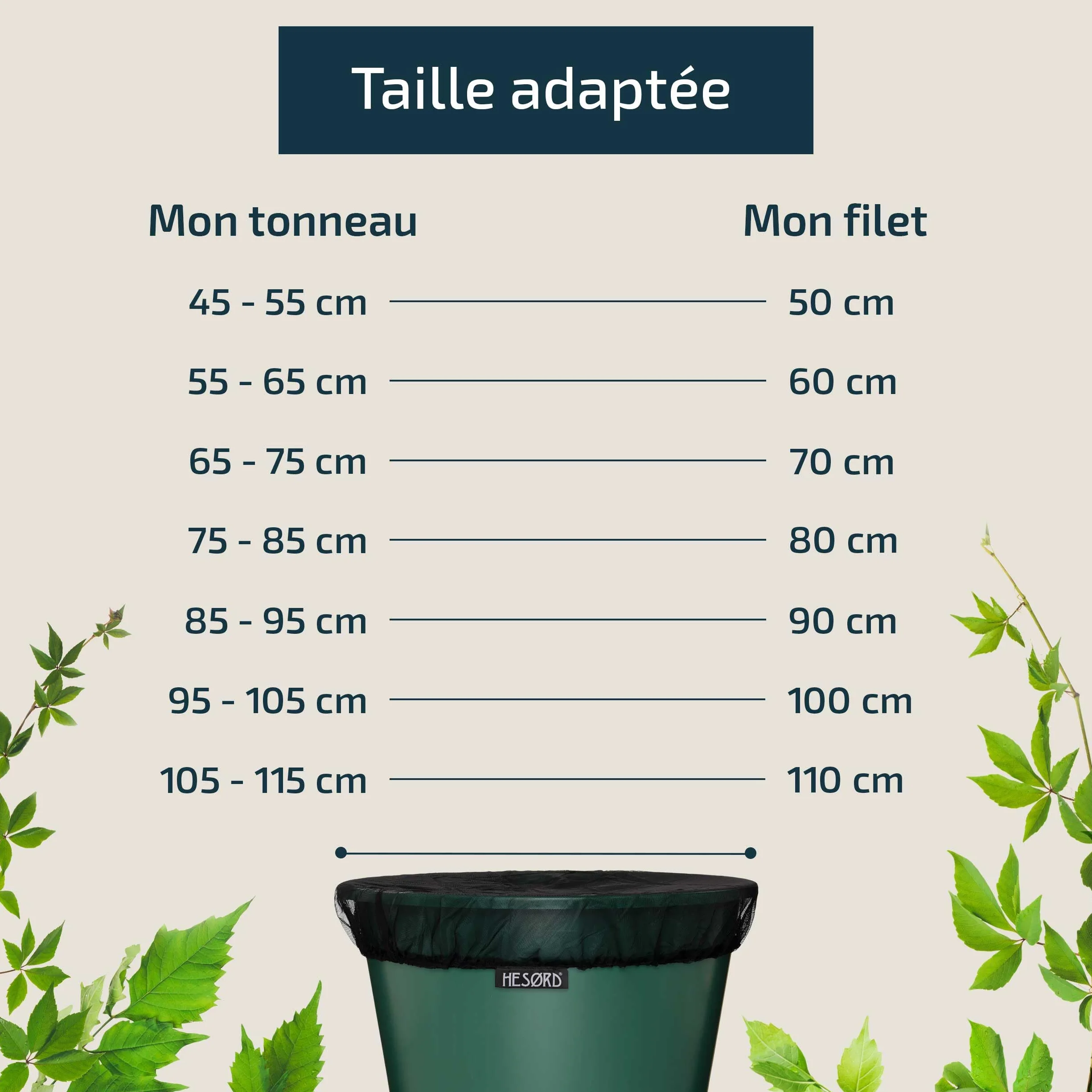 Housse pour Tonneau d'eau Filet de Protection Bande Élastique Couverture Anti-Moustique Animaux Récupérateur d'eau de Pluie diamètre 80 cm