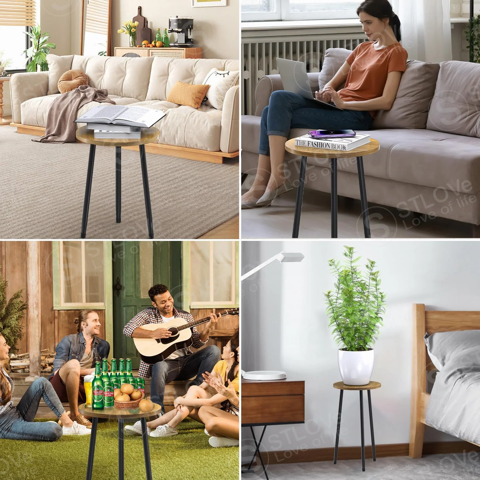 STLOVe Tabouret Plantes Diamètre 30cm Support Pots Fleurs Intérieur