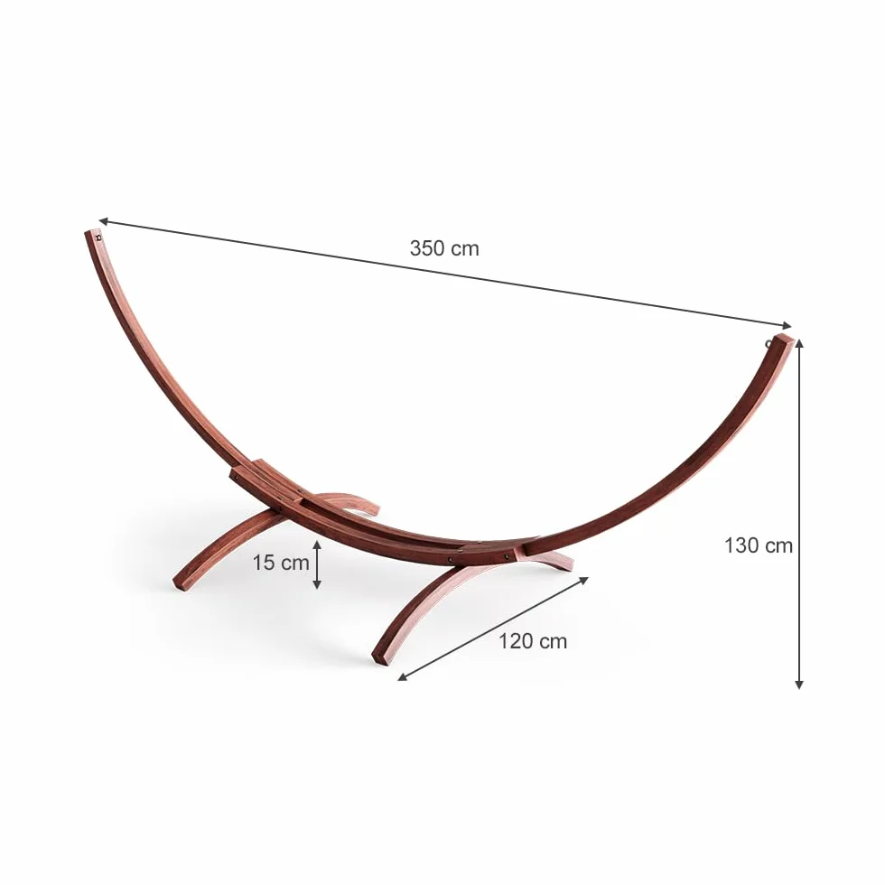 Oskar Support pour hamac 350 cm XXL Bois Chaise Longue Jardin