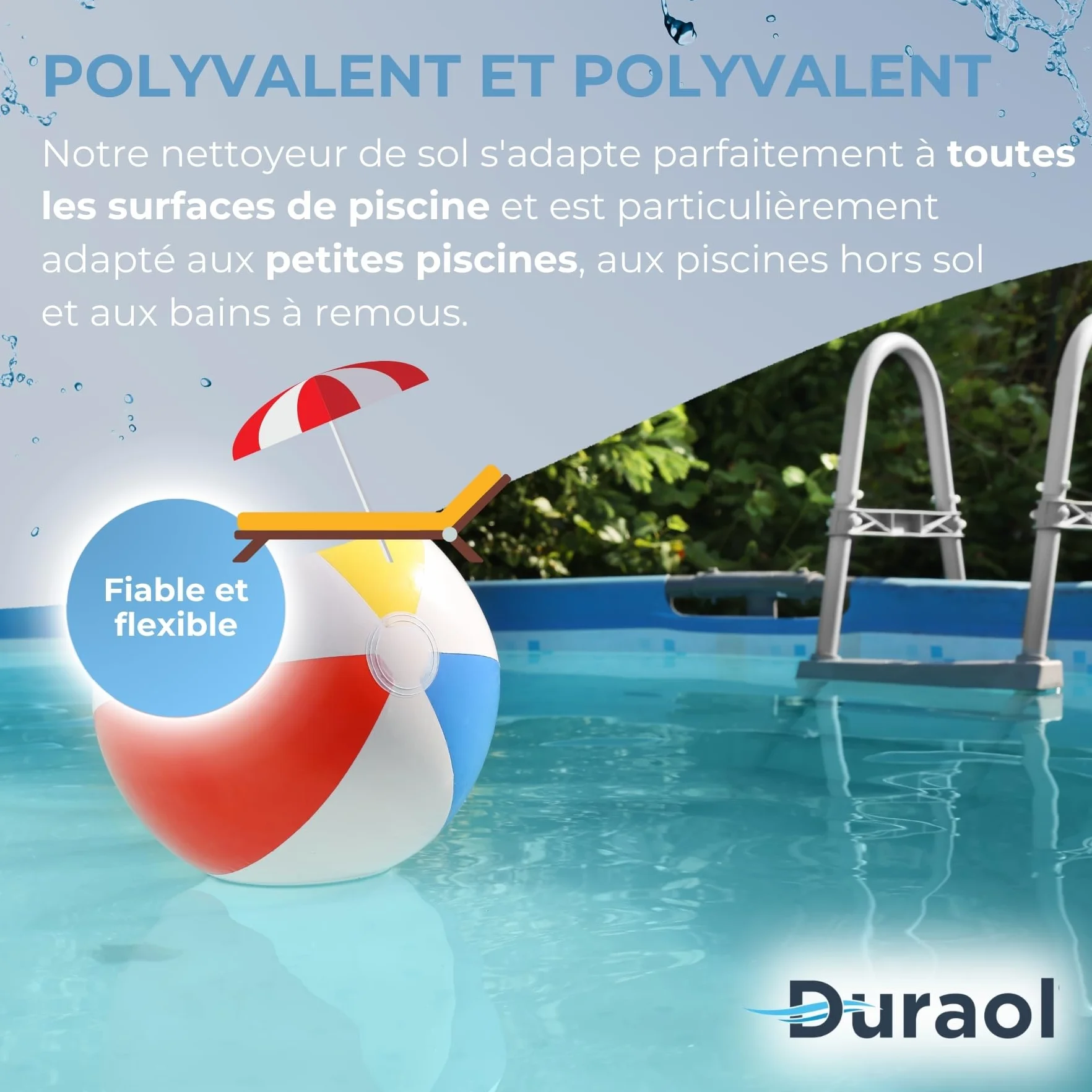 Aspirateur de Piscine Jet Vac avec Brosses Venturi à Raccorder au Tuyau d'Arrosage