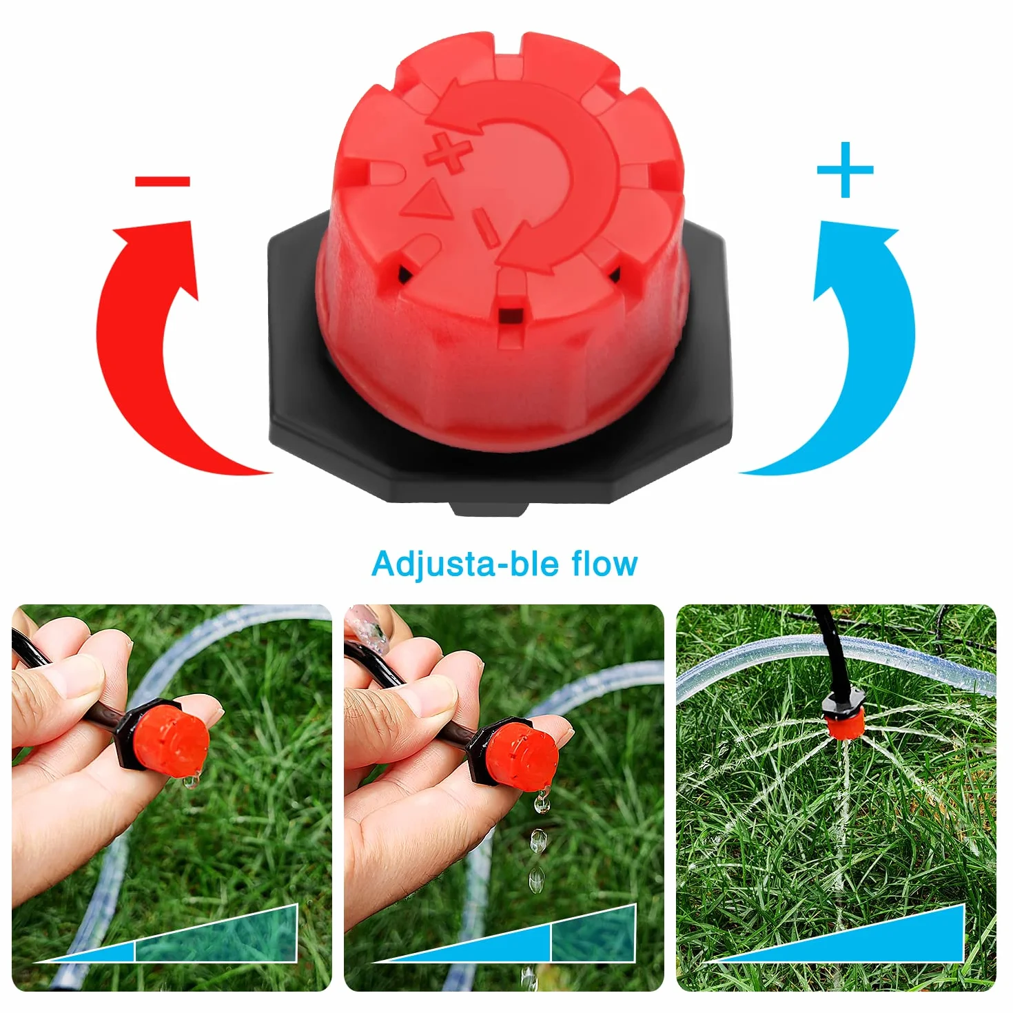 VooGenzek Goutteur Irrigation Réglable 200 Pièces Micro Dripper Plastique pour Parterres de Fleurs Jardin Pelouse Rouge