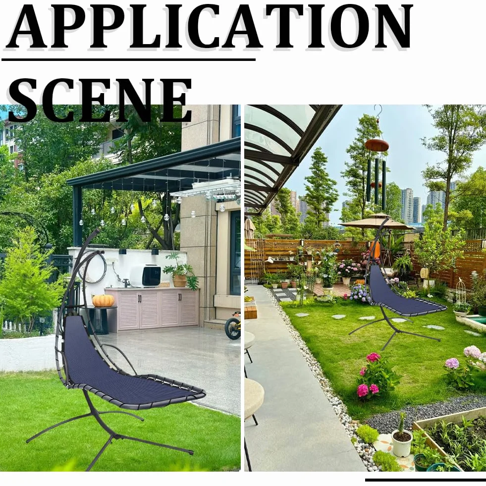 GORGECRAFT 197x64cm Tissu de Rechange pour Balancelle Suspendue, Maille Renforcée et Corde pour Hamac de Jardin