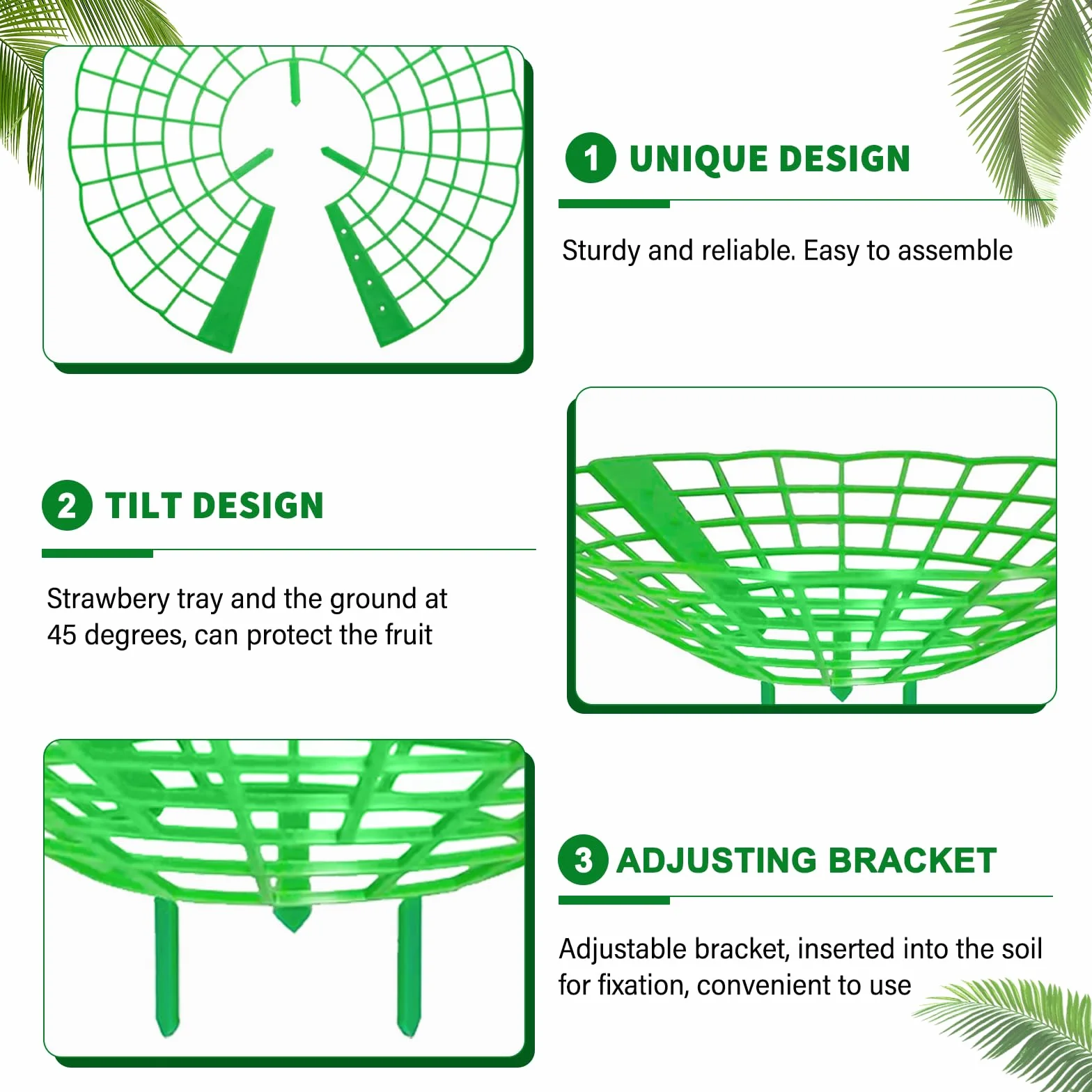 Amovible Support Culture Fraisier 15 Pièces Vert Protection Fraises Poussière Escargots