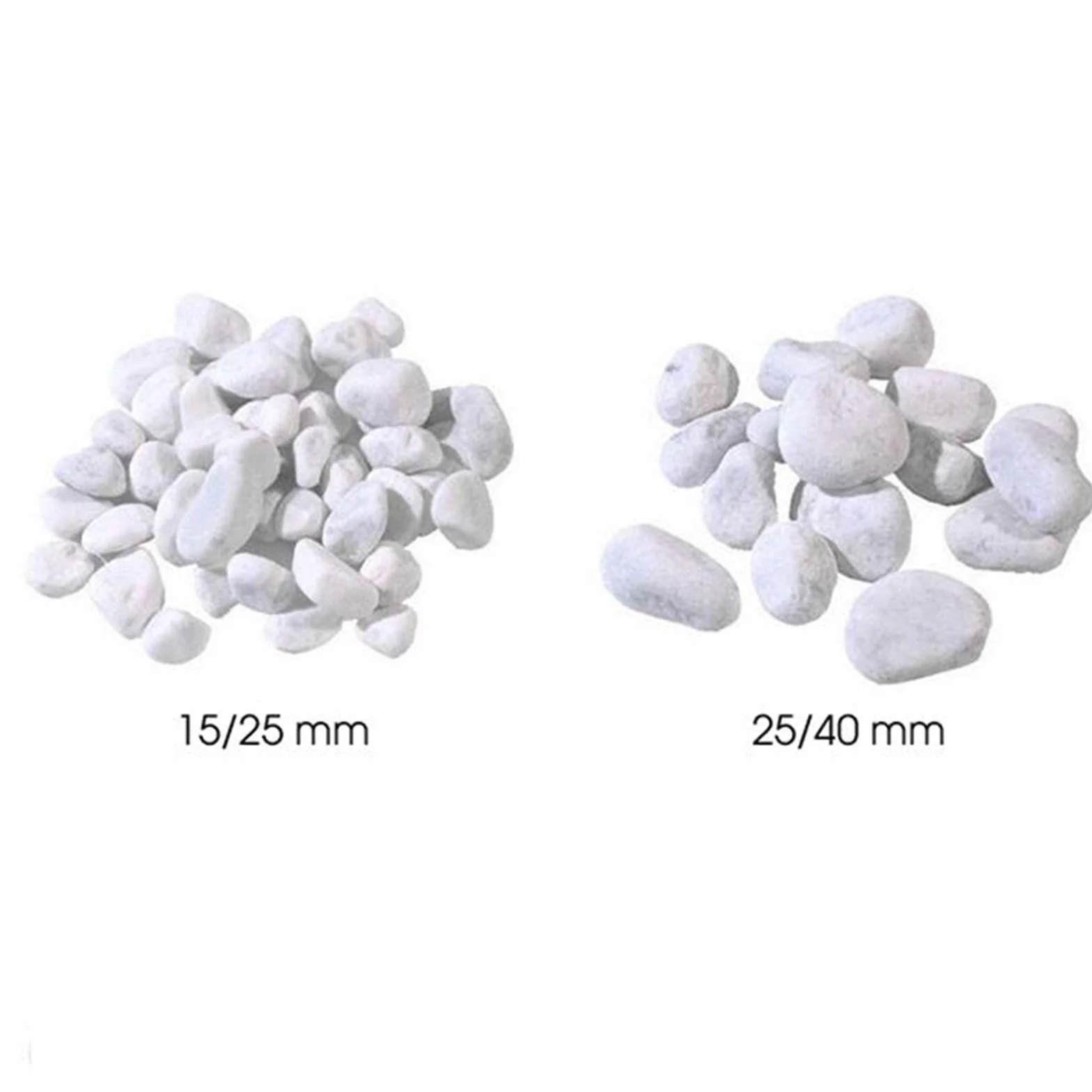 Galets blancs de jardin en marbre de Carrare 25 kg 25-40 mm pierres décoratives naturelles