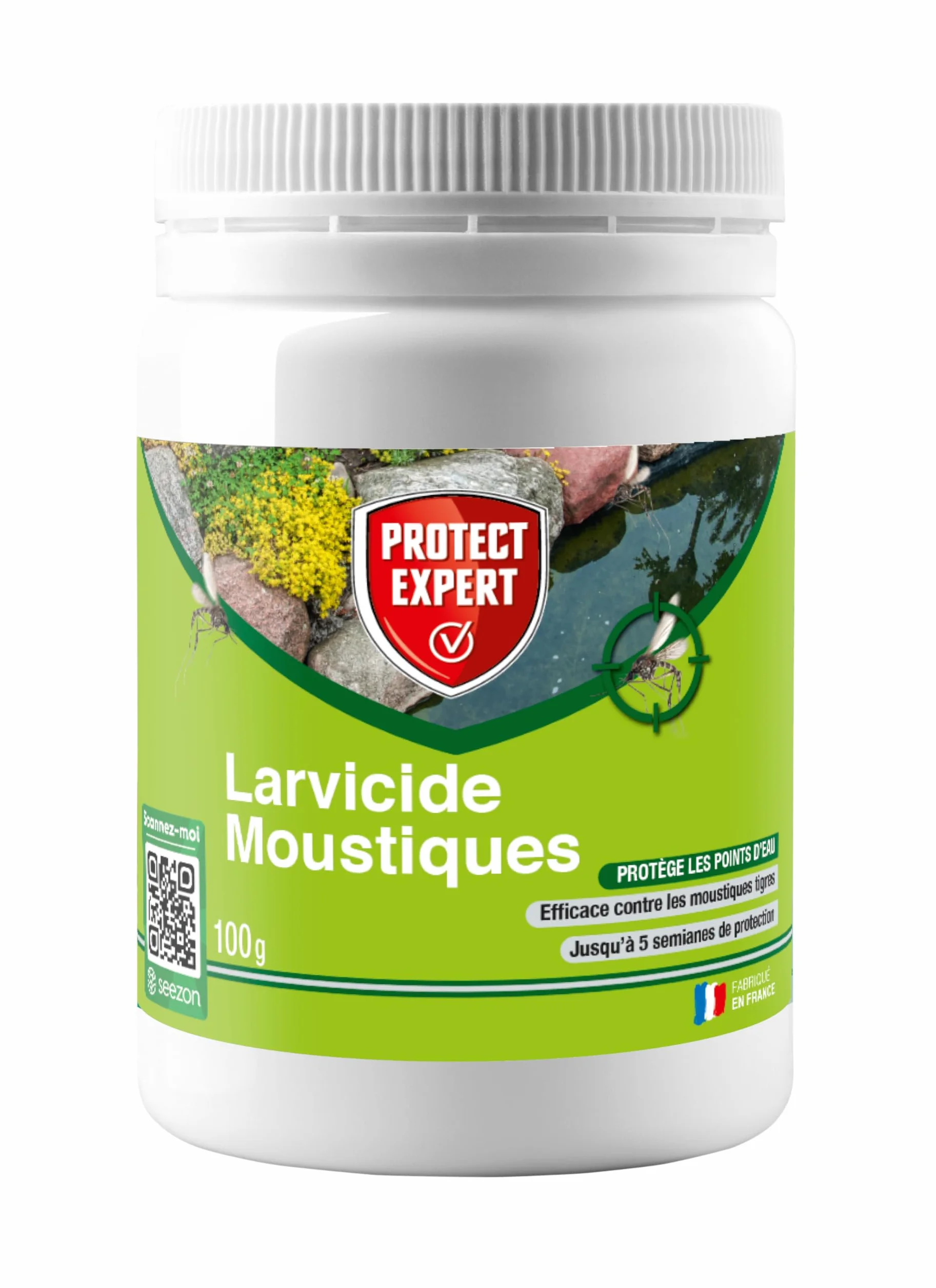 PROTECT EXPERT Larvicide Moustiques 100g Mini Granulés Lutte Contre Larves Moustique Tigre