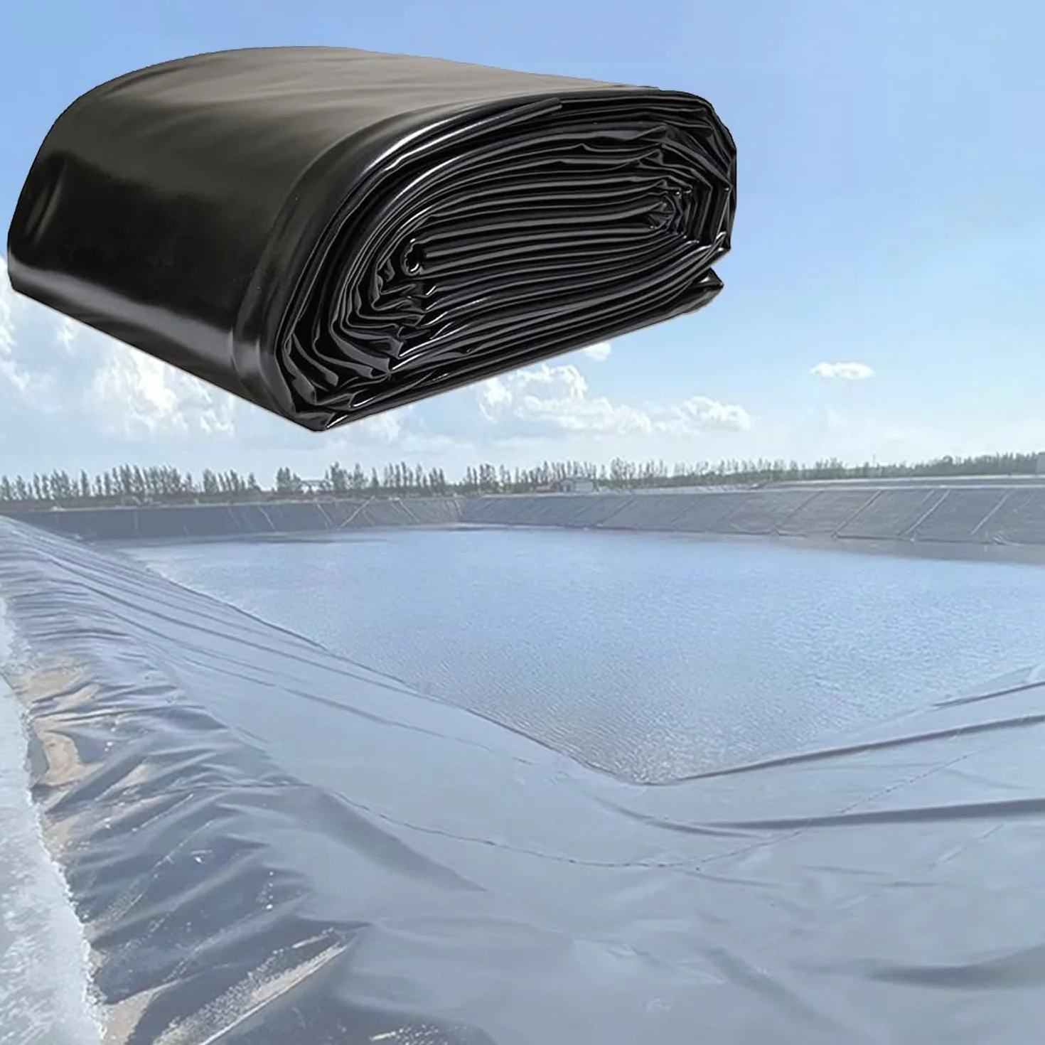 Bâche imperméable polyéthylène haute densité résistant UV 0,12 mm pour étang jardin