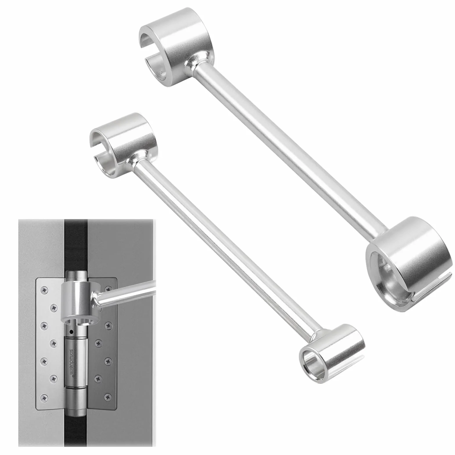 2 Pièces Clé Réglage Des Écarts Charnières, Outil De Réglage De Charnière De Porte, Cle De Reglage Ecart De Porte, Charnière Réglable à Deux Têtes, Adaptée Aux Portes Coupe-Feu, Portes Antivol(8-25mm)