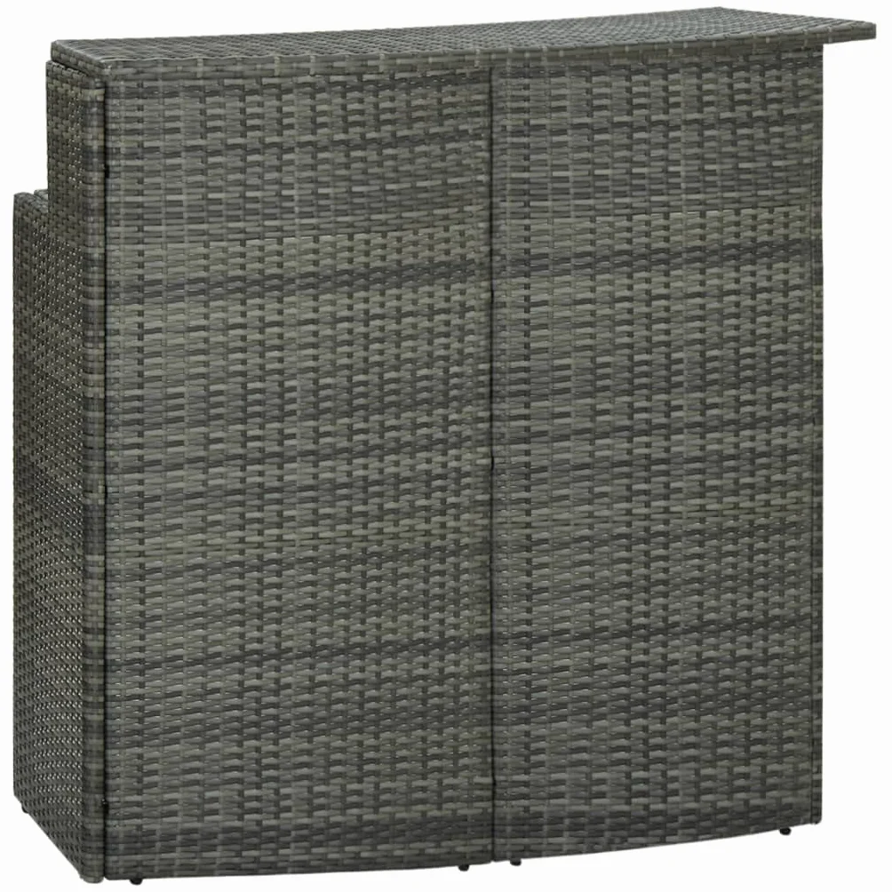 Stół ogrodowy barowy szary 120x55x110 cm z rattanu syntetycznego