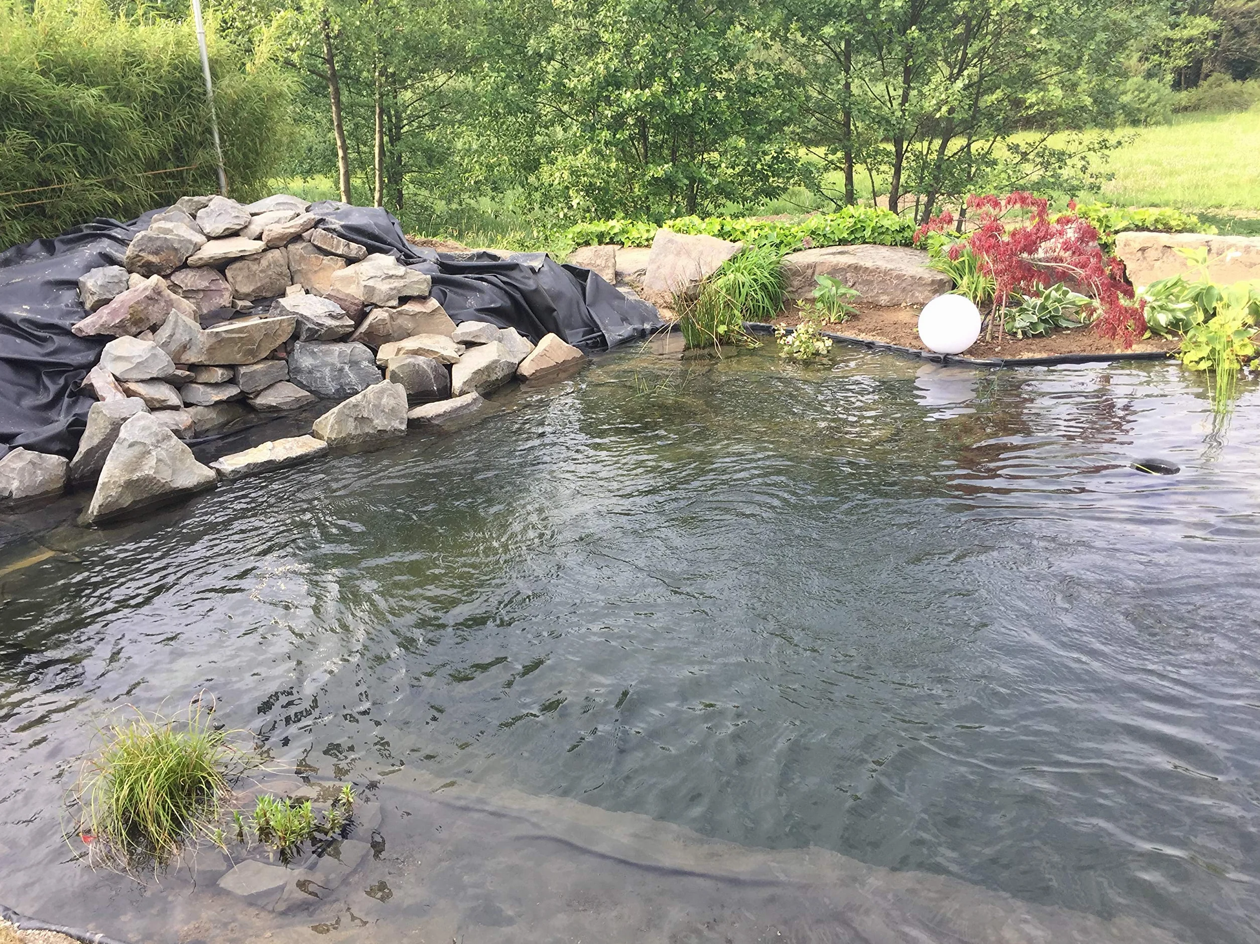 Bâche de bassin PVC 0,5 mm noire 7m x 4m pour jardin