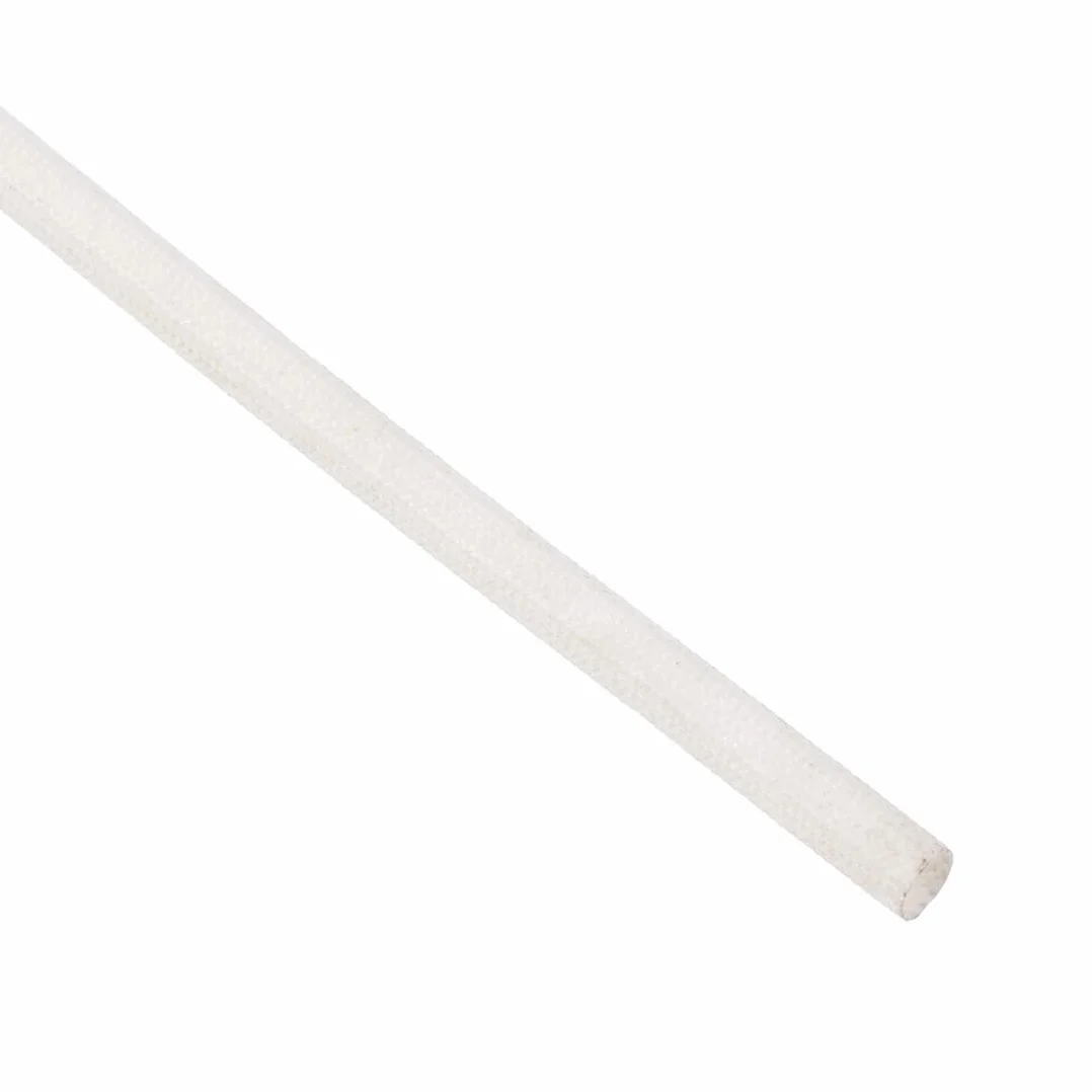 sourcing map Gaine Isolation Tresse 9.8Pied-4mm Haute Température Silicone Fibre Verre Manchon Blanc