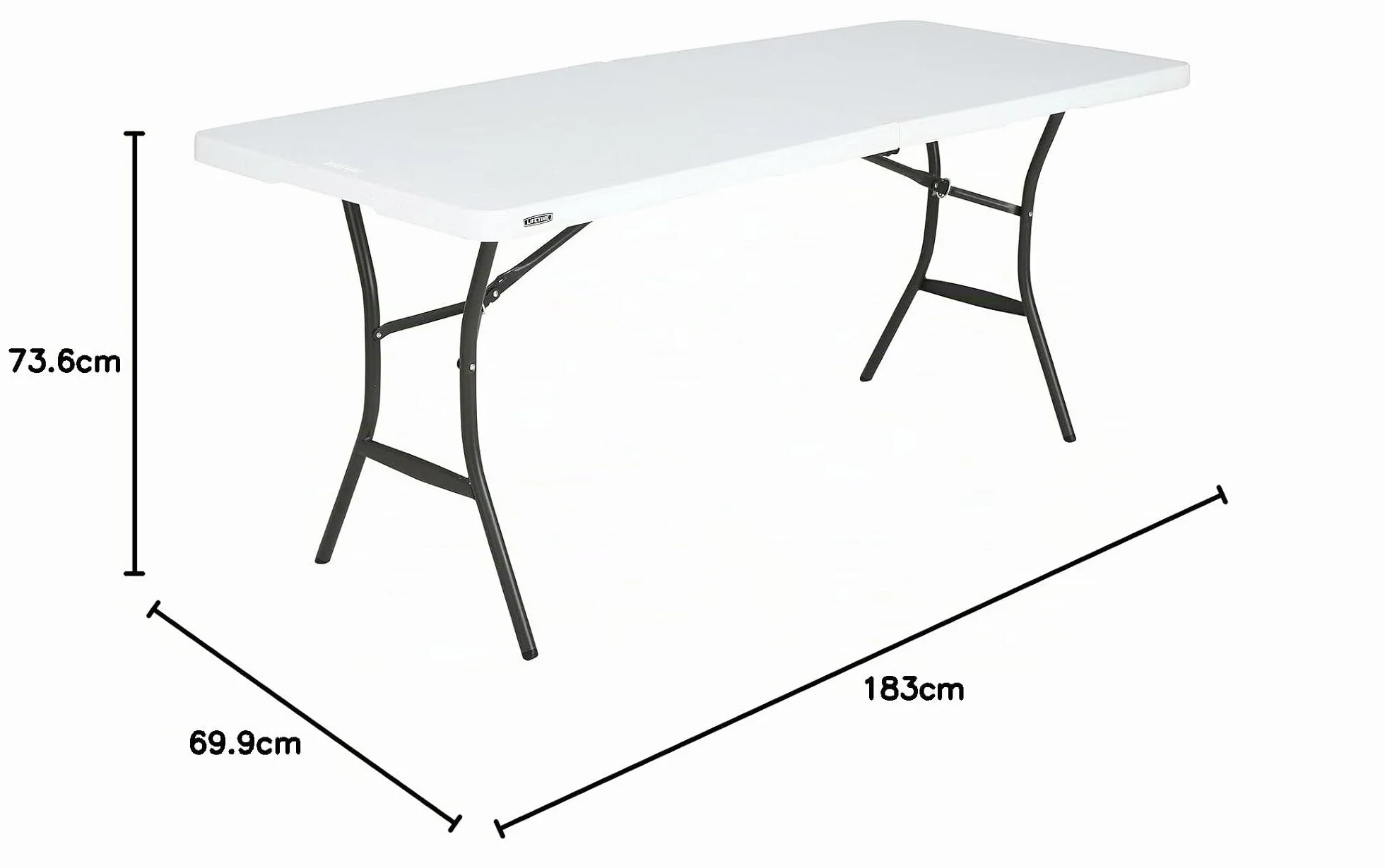 LIFETIME Table Rectangulaire Pliante 183 x 70 cm