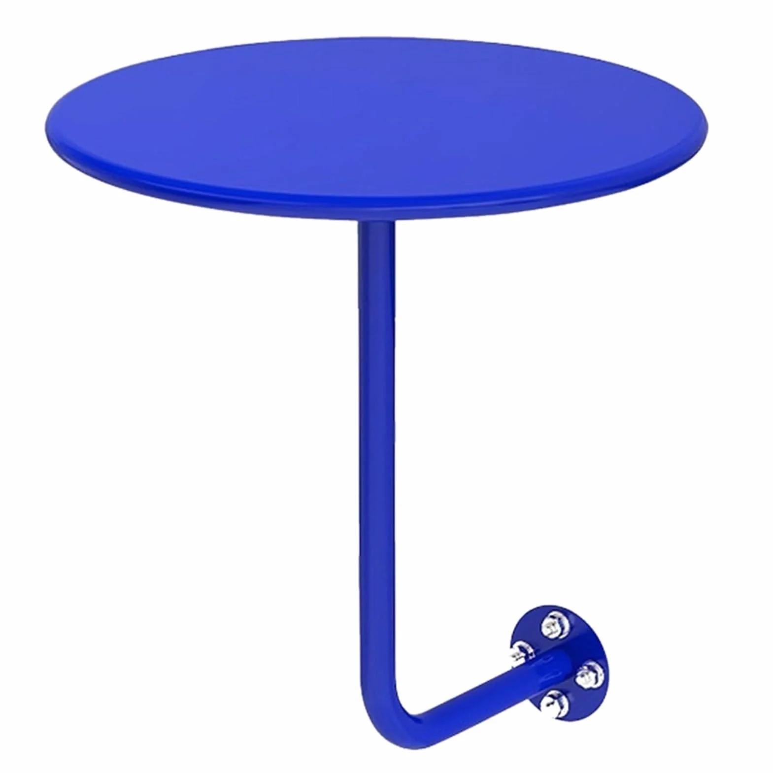 Petite Table de Bistrot Ronde Murale avec Étagères Flottantes, Métal Support en L pour Salon, Salle à Manger