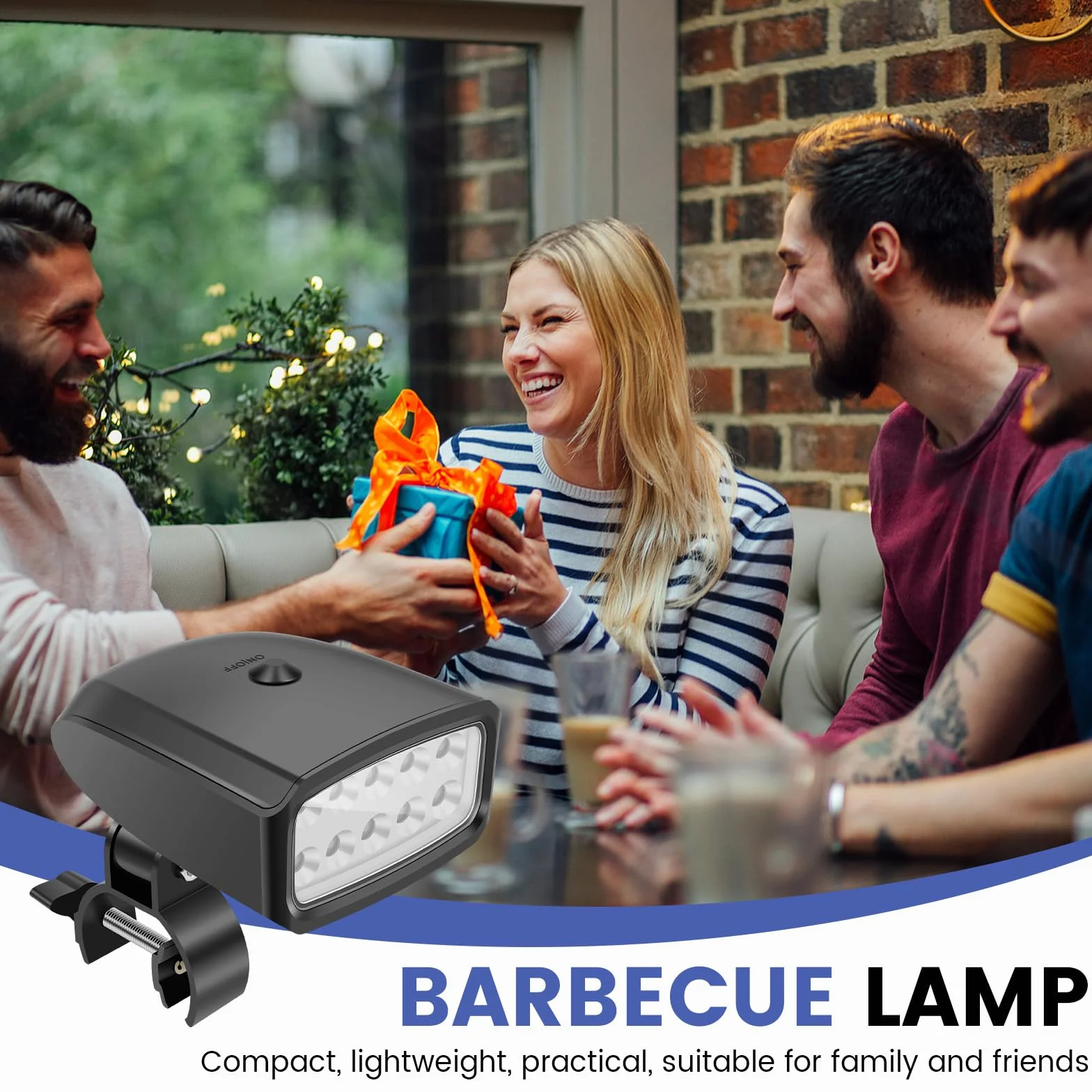 Lampe de barbecue LED 10 perles lumineuses réglable pour barbecue pique-nique plein air