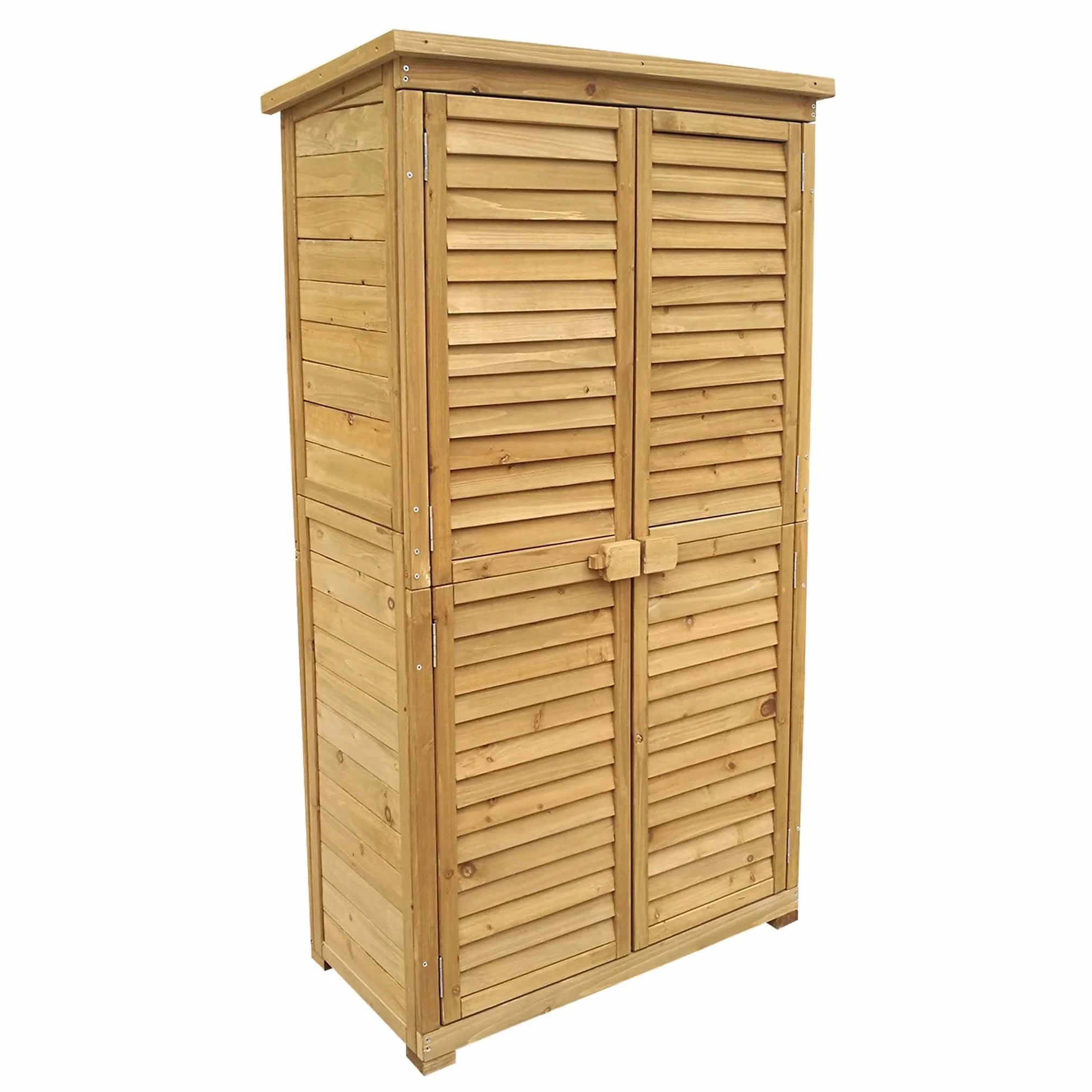 Armoire de Jardin 870x465x1600 mm Bois d'épicéa Toit bitumé Rangement Outils Wiltec