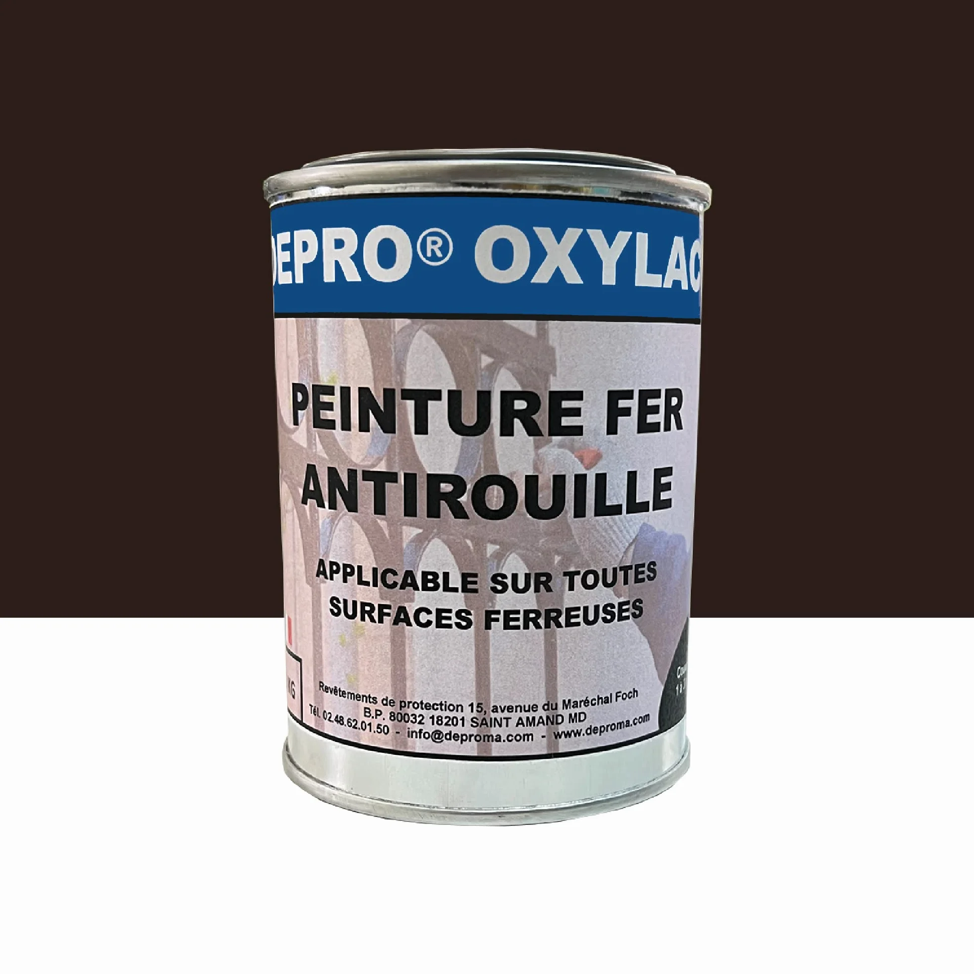 OXYLAC Peinture antirouille pour métal neuf et rouillé - 200GR (MARRON FONCÉ)