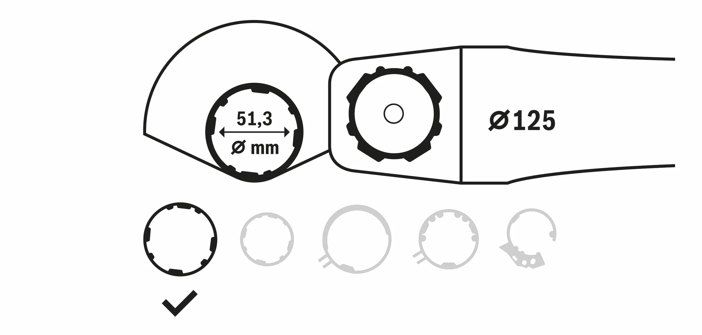 Bosch Accessories Profesisonal Capot de Protection sans Recouvrement (Ø 125 mm, Accessoires Meuleuses Angulaires)