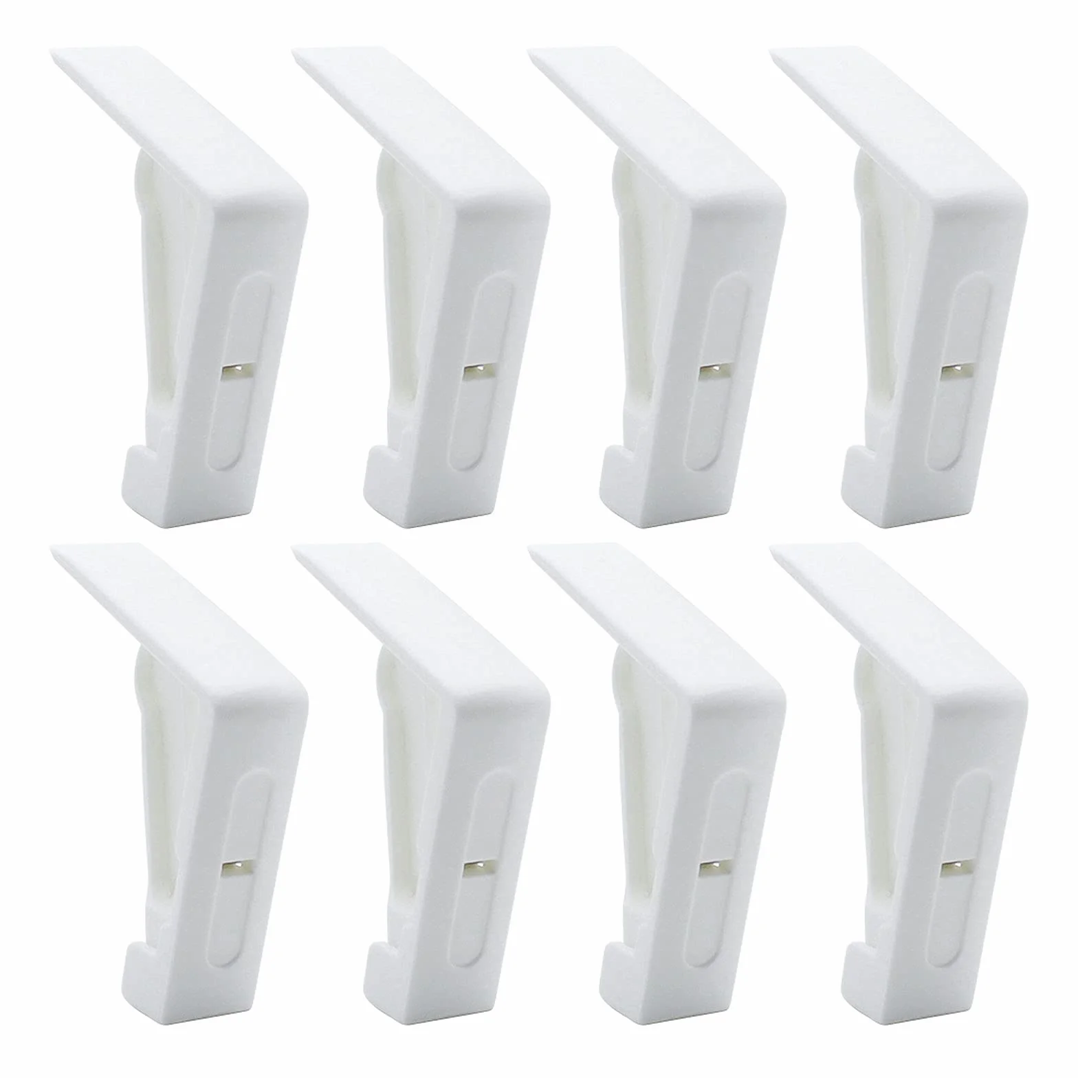 Pinces à Nappe en Plastique Blanc 8 Pièces Réglables à Ressort pour Table d'Extérieur Jardin