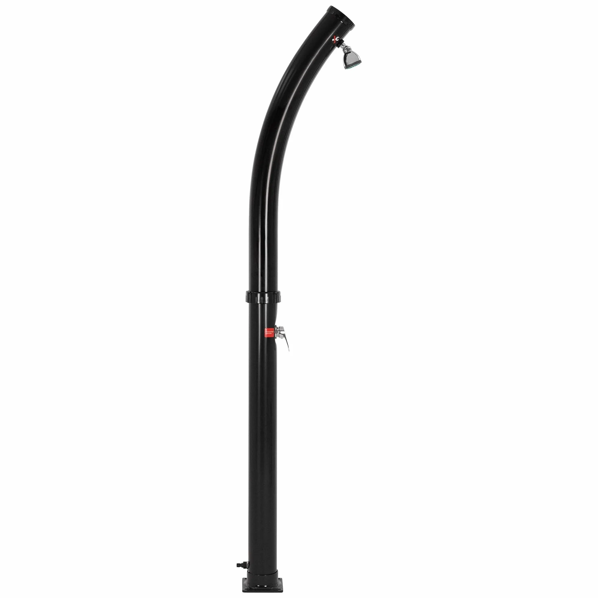 Douche Solaire de Jardin 20 L 222 cm Ronde Noir Courbé, Eau Chaude jusqu'à 60°C sans Branchement Électrique