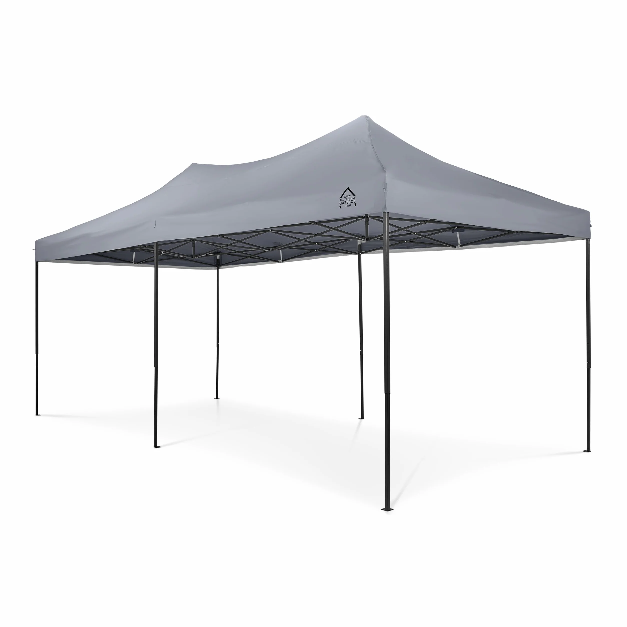 Tonnelle Pliante 3x6m avec Accessoires, Entièrement Étanche Gris Métallisé