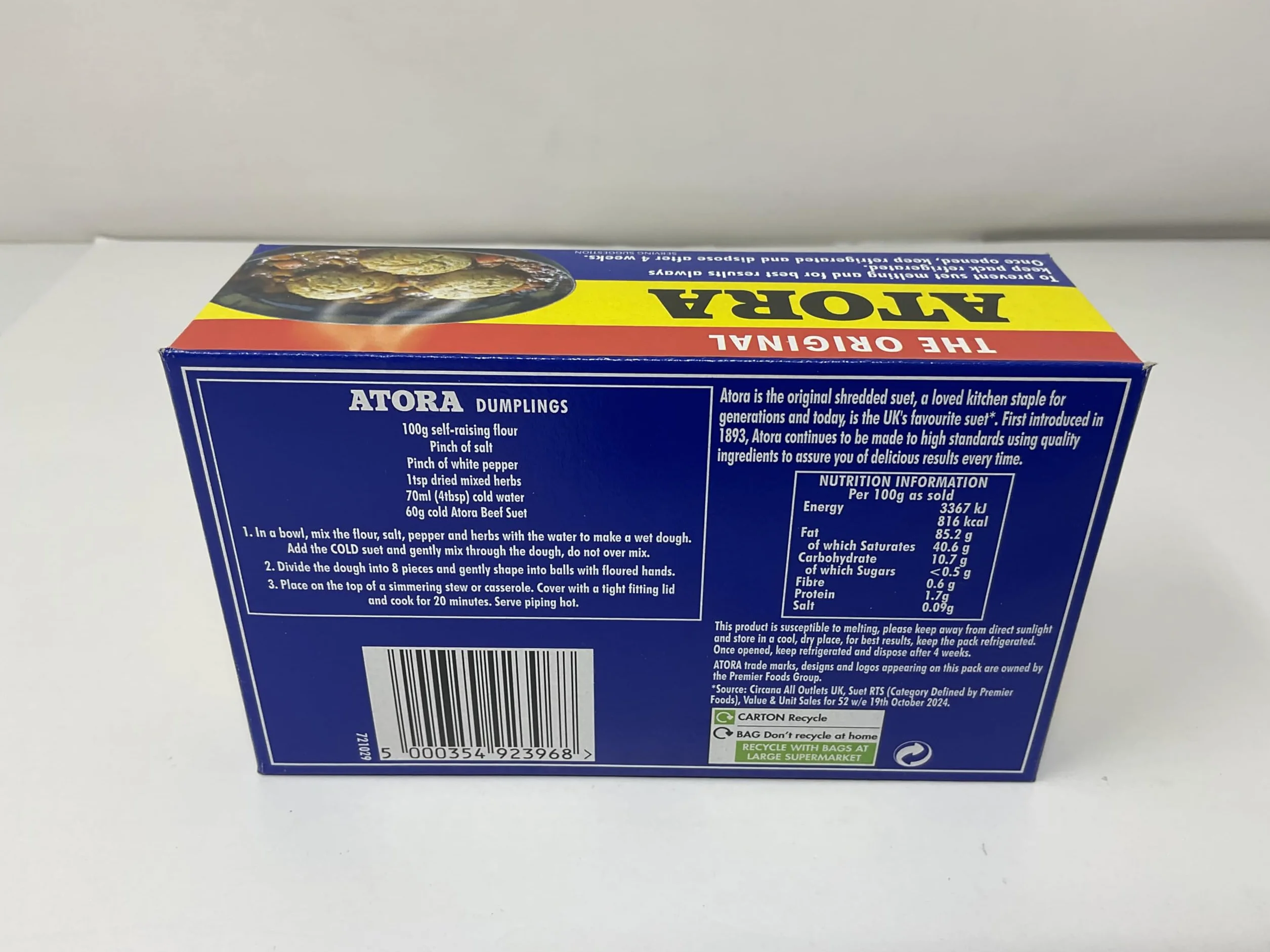 Atora The Original râpé Suet 3 x 200g