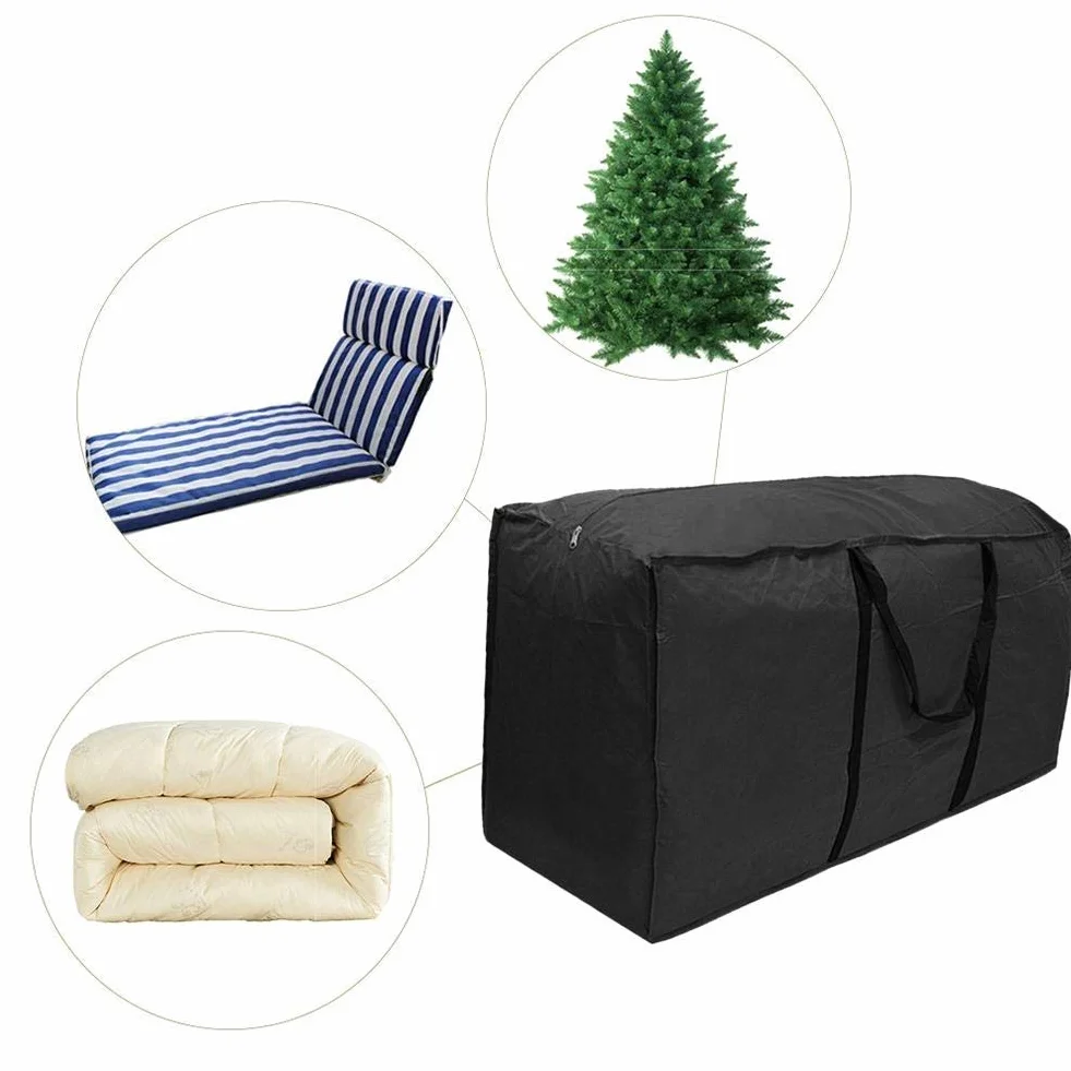Grand Sac de Rangement pour Coussins de Jardin 210D Oxford Imperméable 173x76x51cm